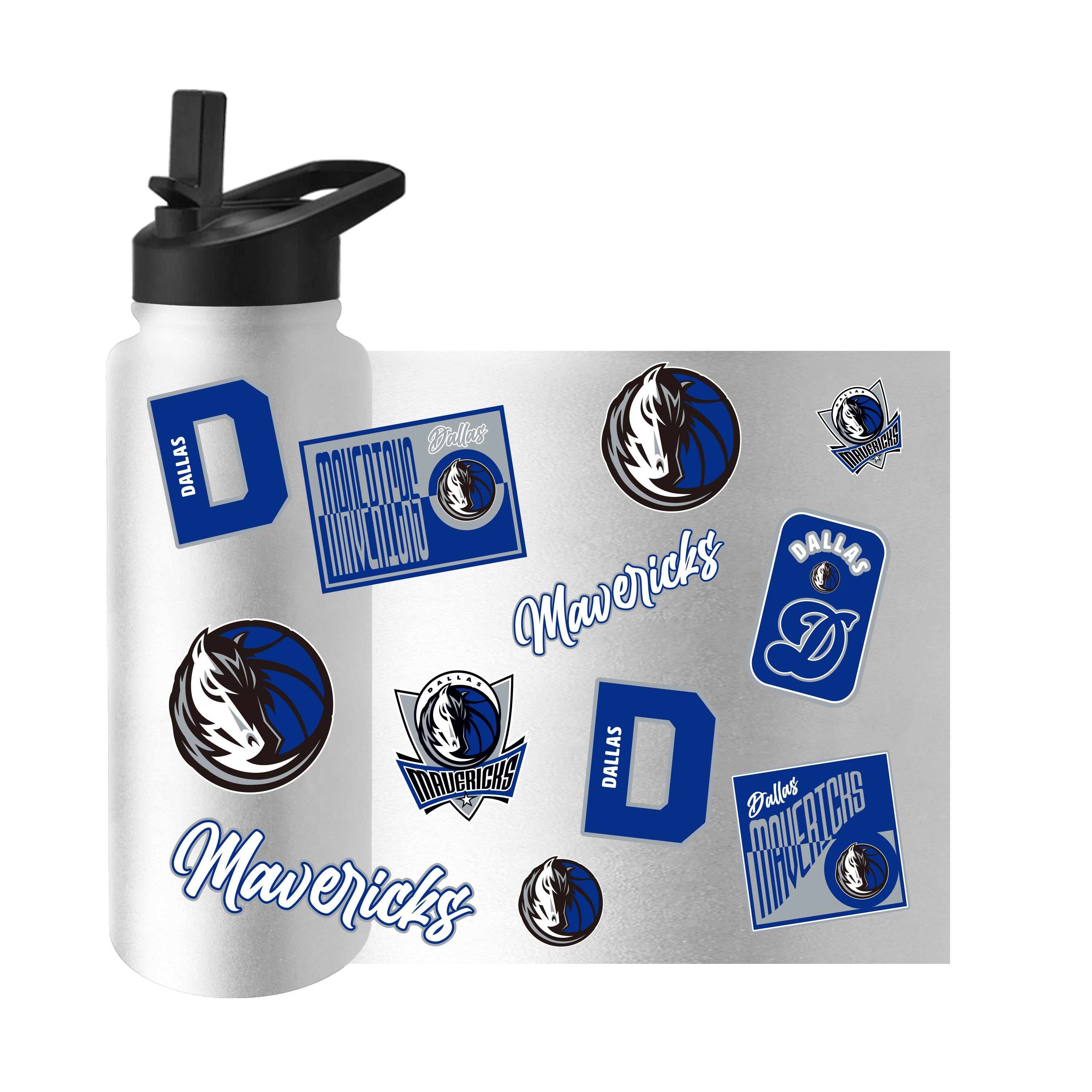 Dallas Mavericks 34oz White Dreamweave Quencher Bottle - Sports Gifts, Sports Memorabilia, Sports Collectibles, Fan Shop