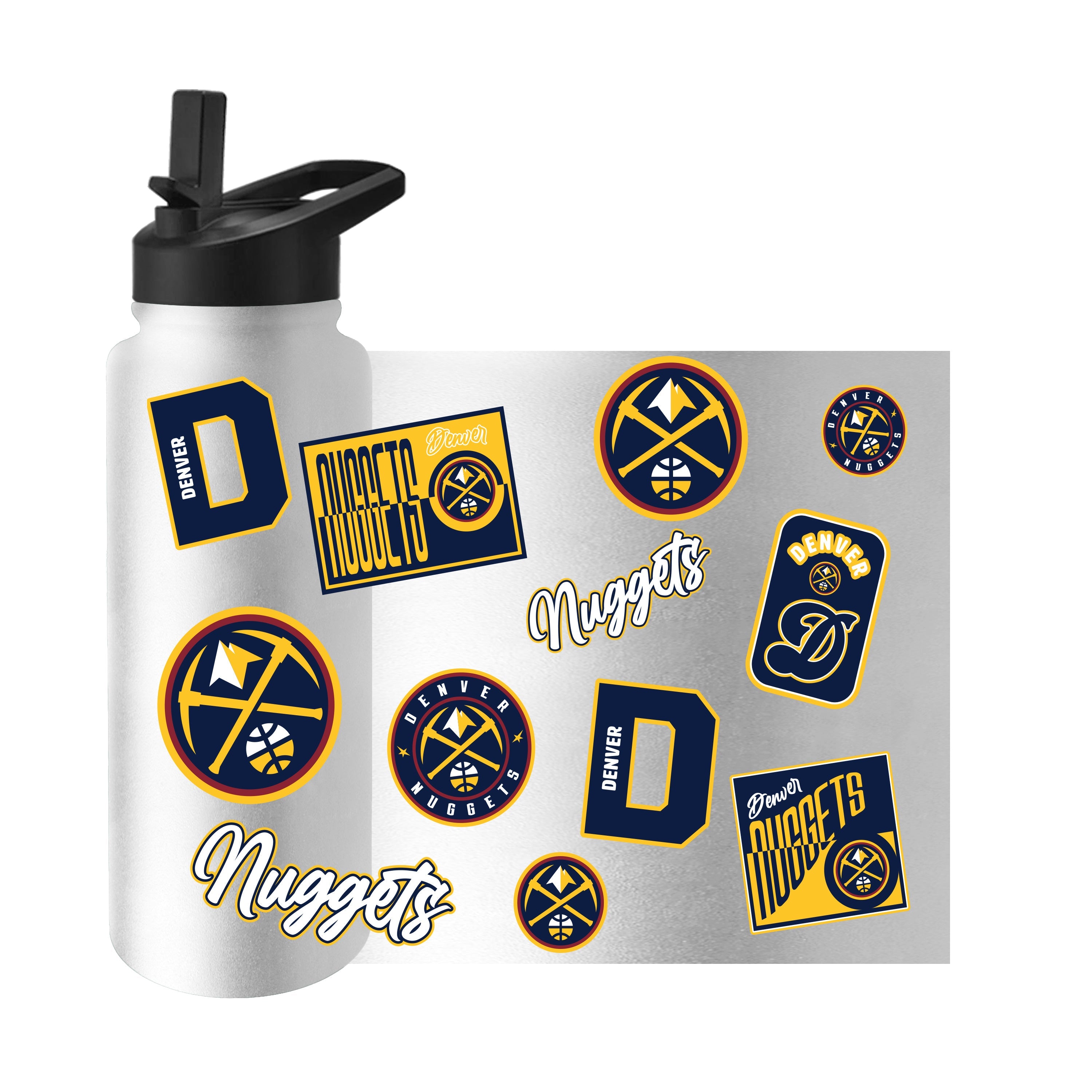 Denver Nuggets 34oz White Dreamweave Quencher Bottle - Sports Gifts, Sports Memorabilia, Sports Collectibles, Fan Shop