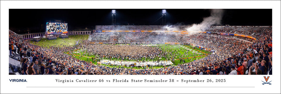 Virginia Cavaliers Field Storming Football Panoramic Picture - Scott Stadium Fan Cave Decor - Sports Gifts, Sports Memorabilia, Sports Collectibles, Fan Shop