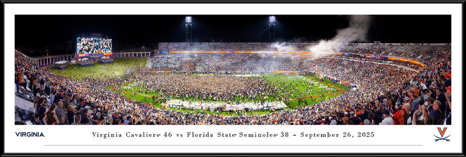 Virginia Cavaliers Field Storming Football Panoramic Picture - Scott Stadium Fan Cave Decor - Sports Gifts, Sports Memorabilia, Sports Collectibles, Fan Shop