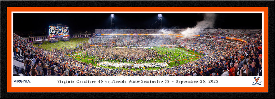 Virginia Cavaliers Field Storming Football Panoramic Picture - Scott Stadium Fan Cave Decor - Sports Gifts, Sports Memorabilia, Sports Collectibles, Fan Shop