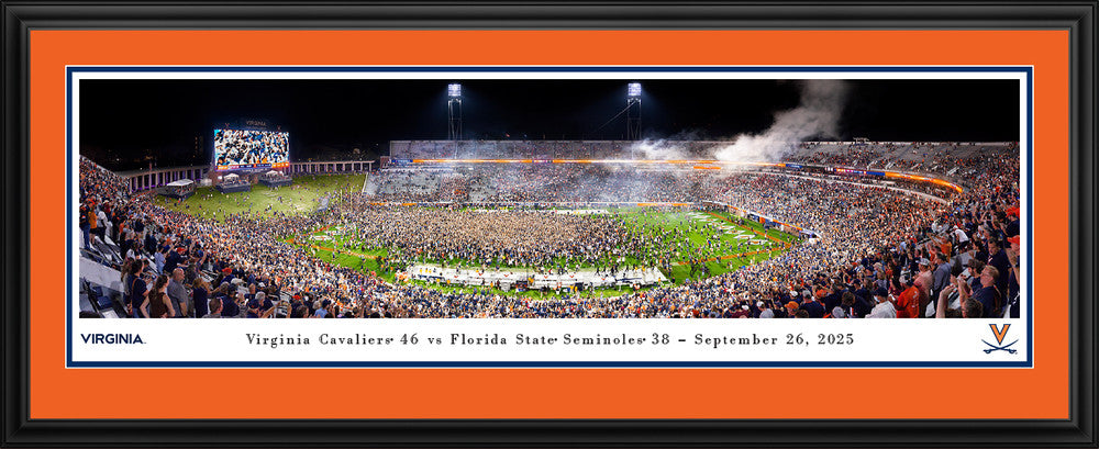 Virginia Cavaliers Field Storming Football Panoramic Picture - Scott Stadium Fan Cave Decor - Sports Gifts, Sports Memorabilia, Sports Collectibles, Fan Shop