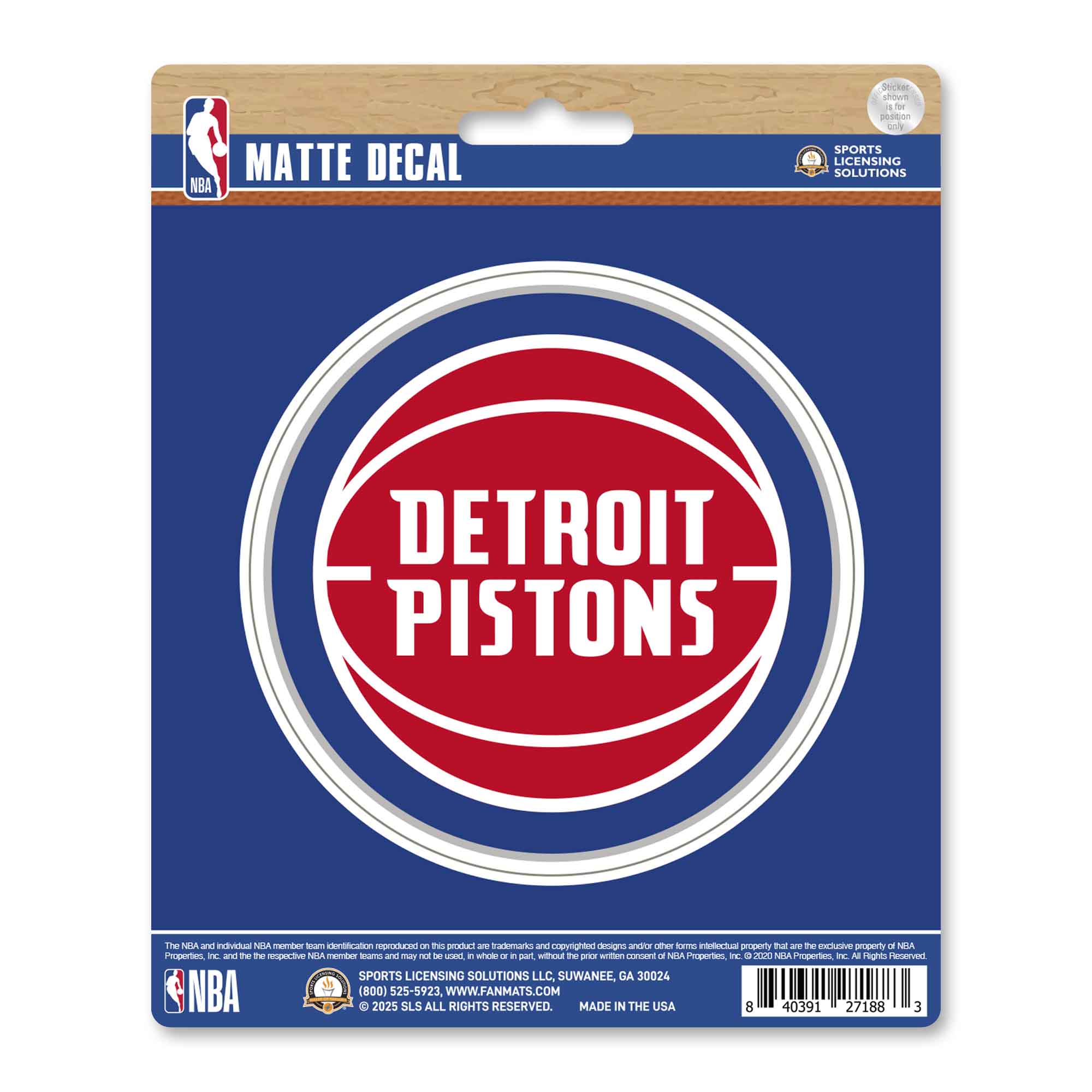 NBA - Detroit Pistons Matte Decal