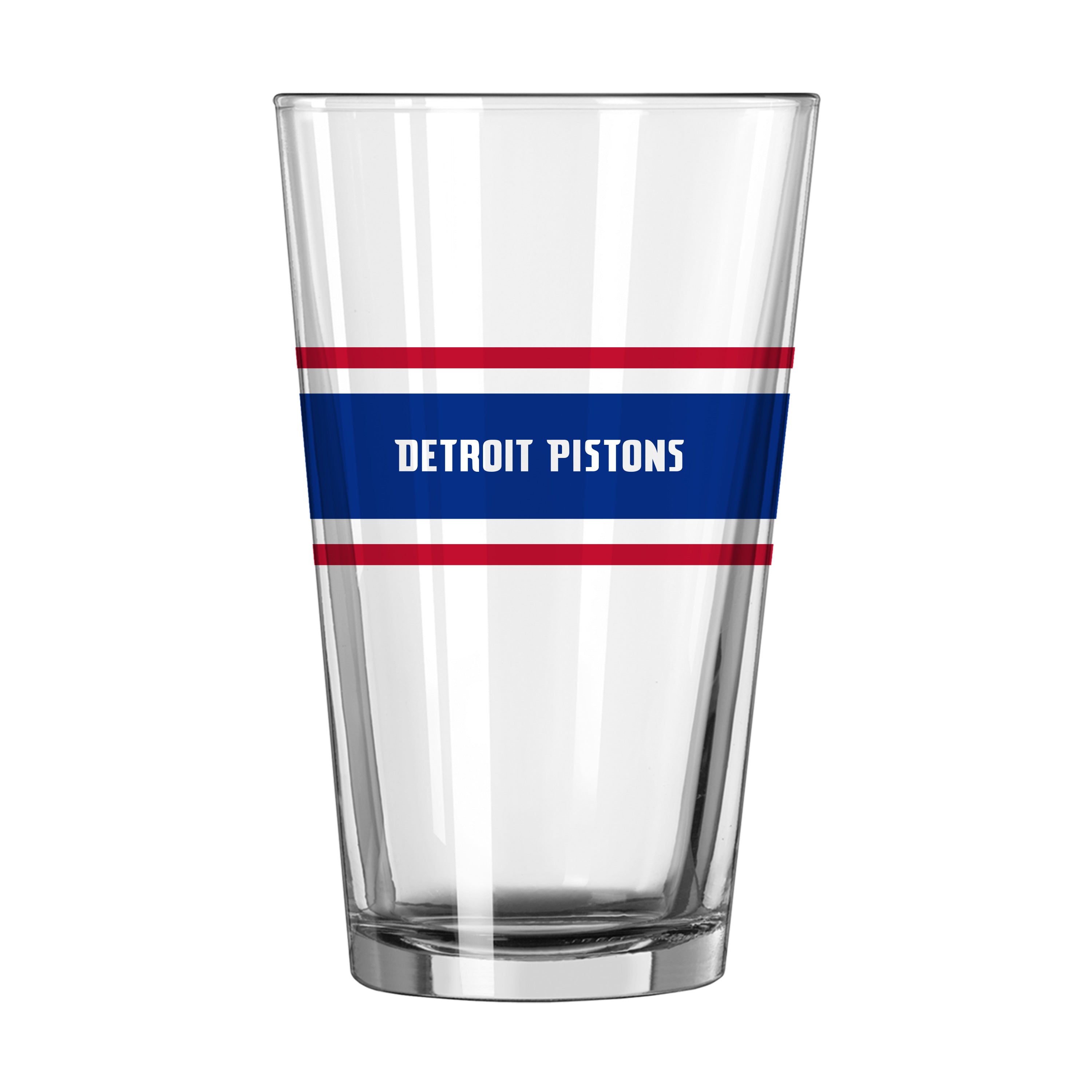 Detroit Pistons 16oz Stripe Pint Glass - Sports Gifts, Sports Memorabilia, Sports Collectibles, Fan Shop