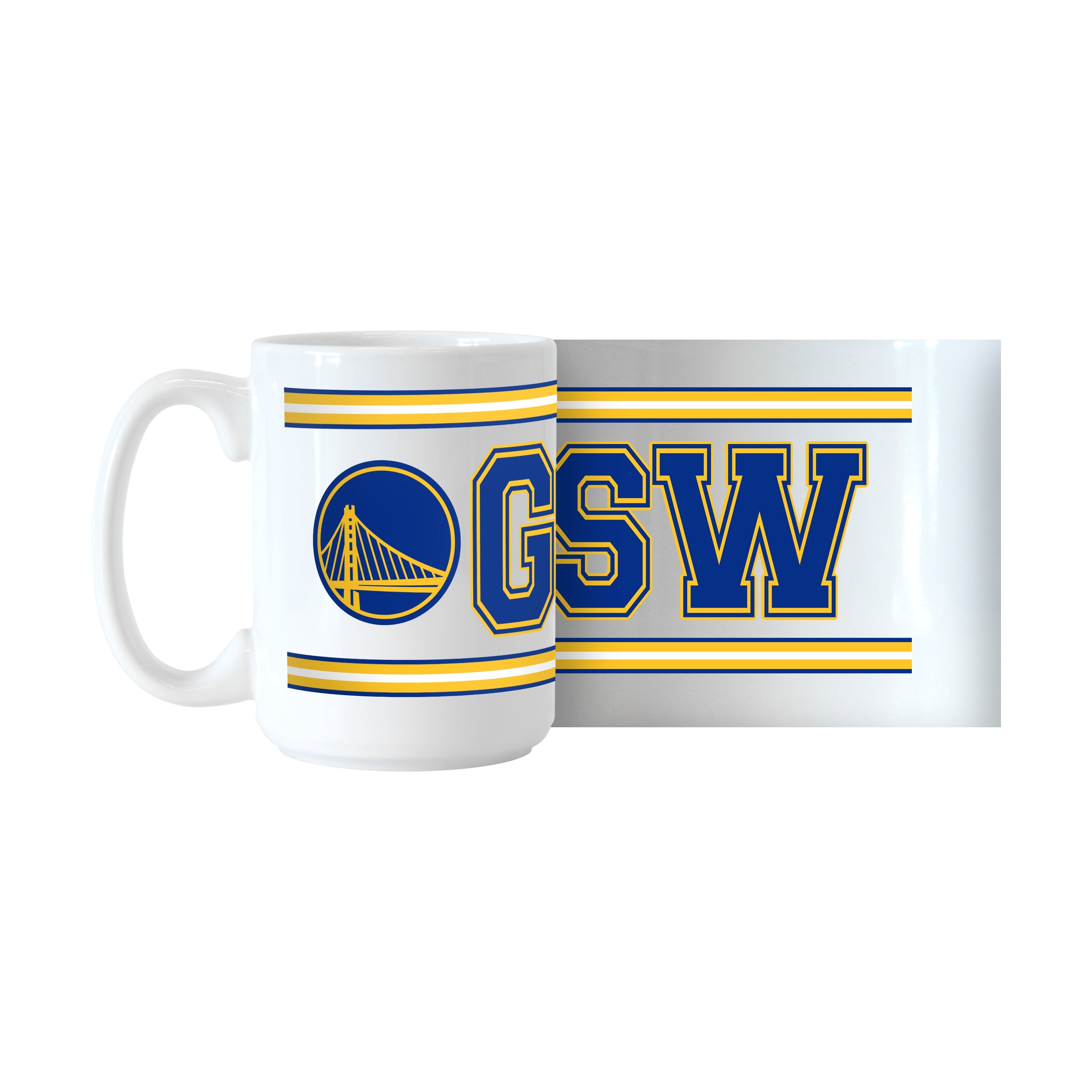 Golden State Warriors 15oz Overtime Stripe Sublimated Mug - Sports Gifts, Sports Memorabilia, Sports Collectibles, Fan Shop