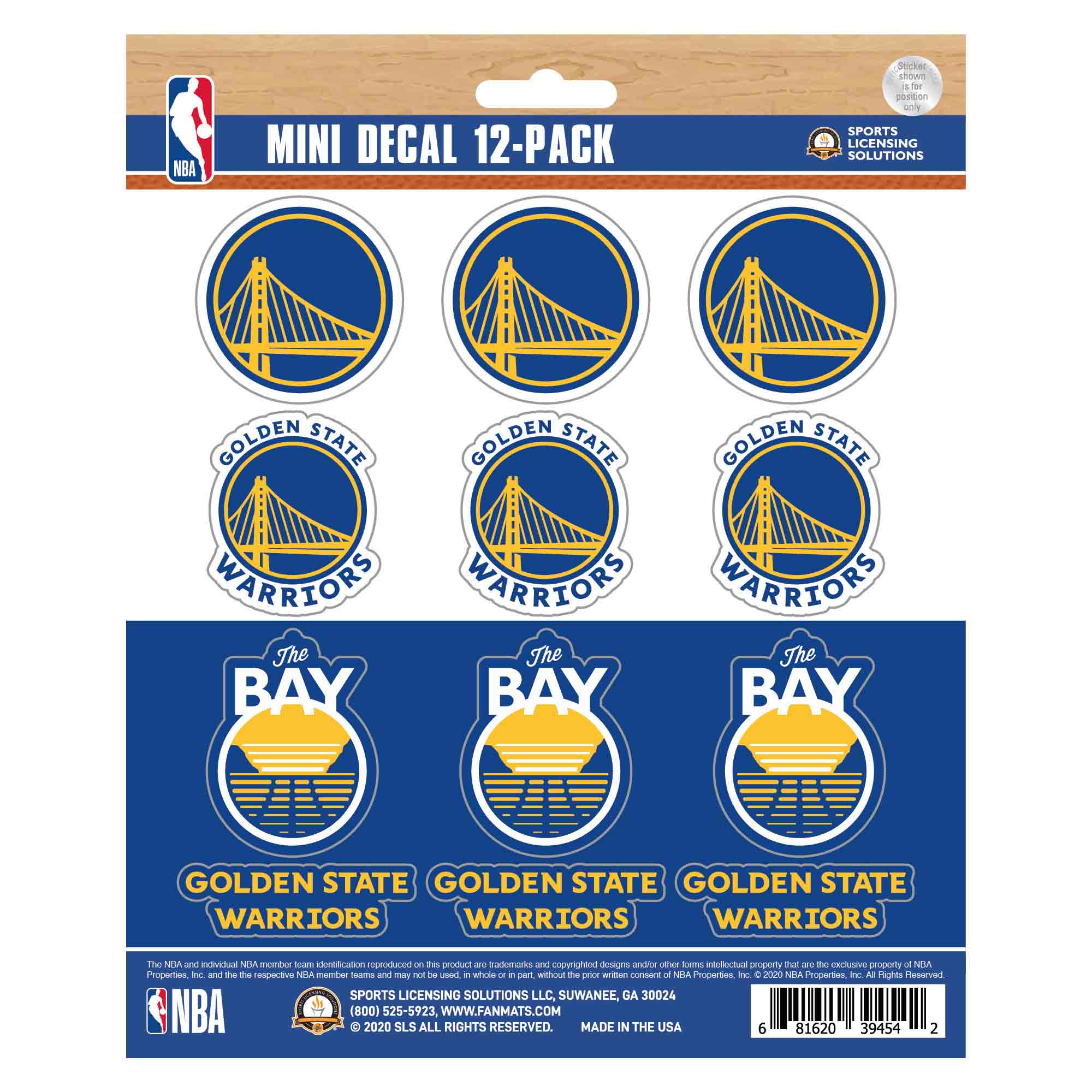 NBA - Golden State Warriors Mini Decal 12-pk
