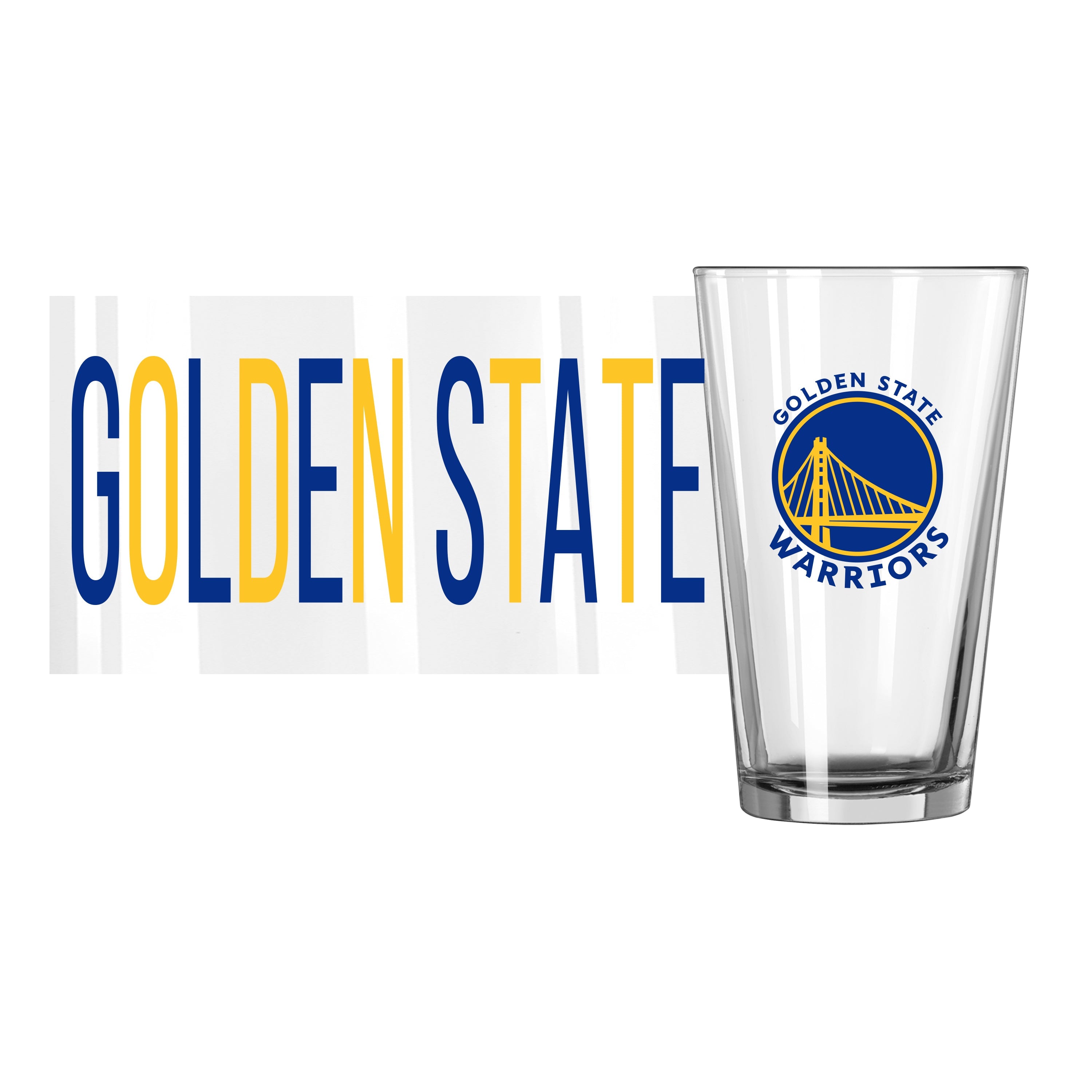 Golden State Warriors 16oz Overtime Pint Glass - Sports Gifts, Sports Memorabilia, Sports Collectibles, Fan Shop