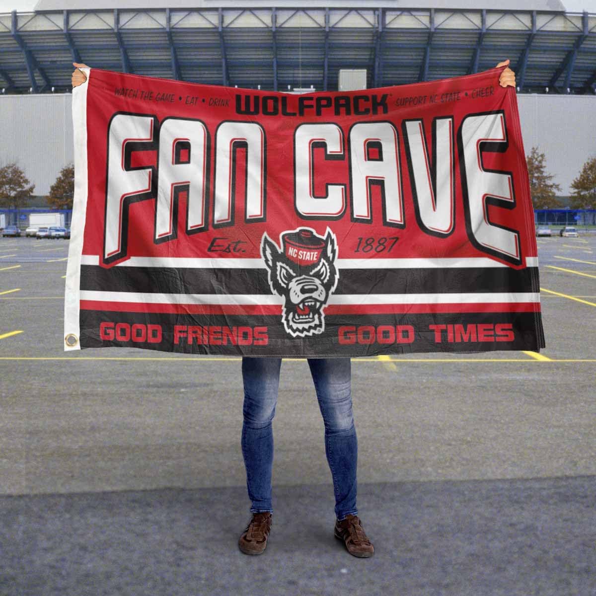 North Carolina State Wolfpack Fan Man Cave Banner Flag - Sports Collectibles, Sports Memorabilia, Sports Fan Shop, Sports Gifts