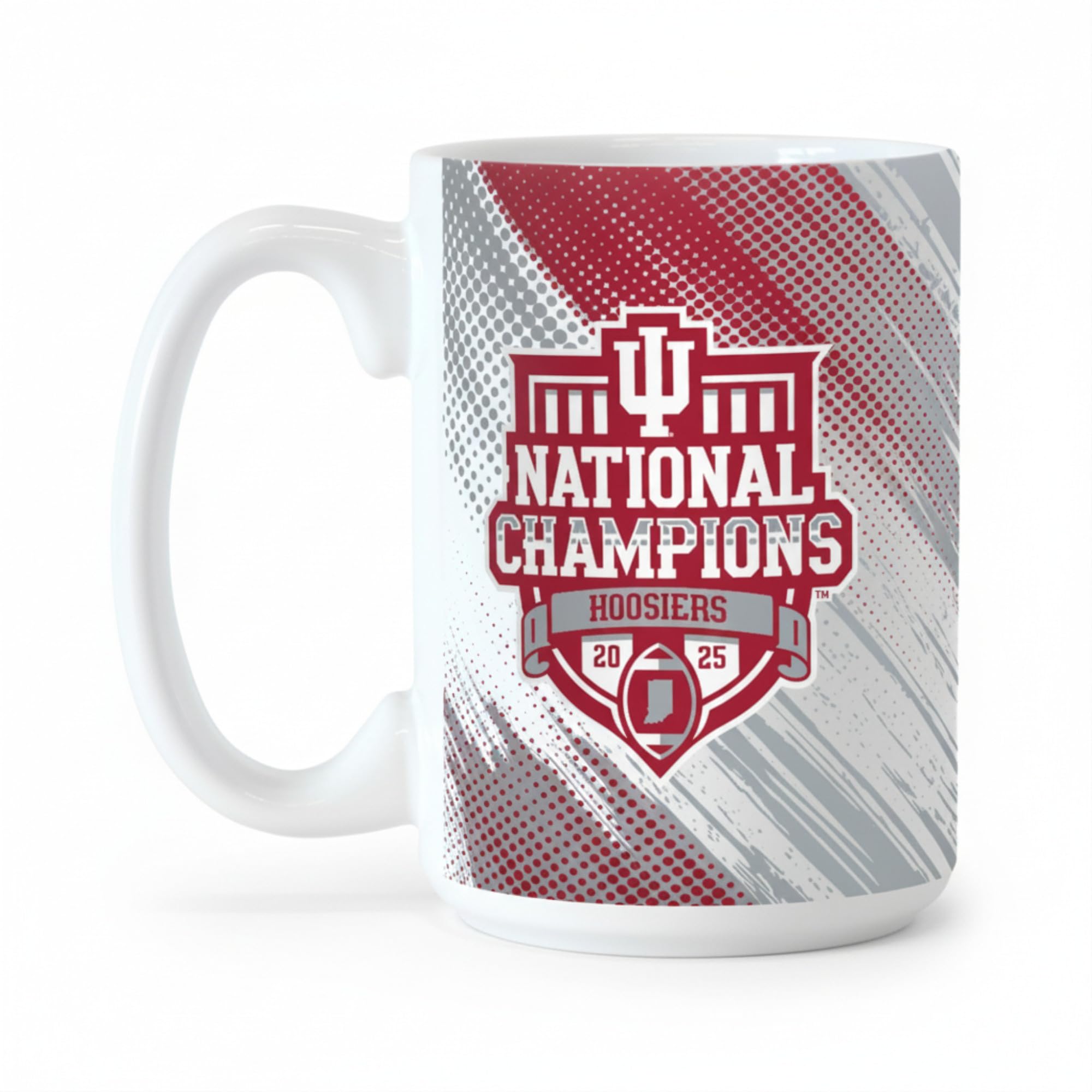 Logo Brands NCAA Indiana Hoosiers College Football Playoff 2026 National Champions 15 oz Ceramic Coffee Mug - CFP Design - Collectible & Keepsake For Alumni & Fans - Sports Gifts, Sports Memorabilia, Sports Collectibles, Fan Shop