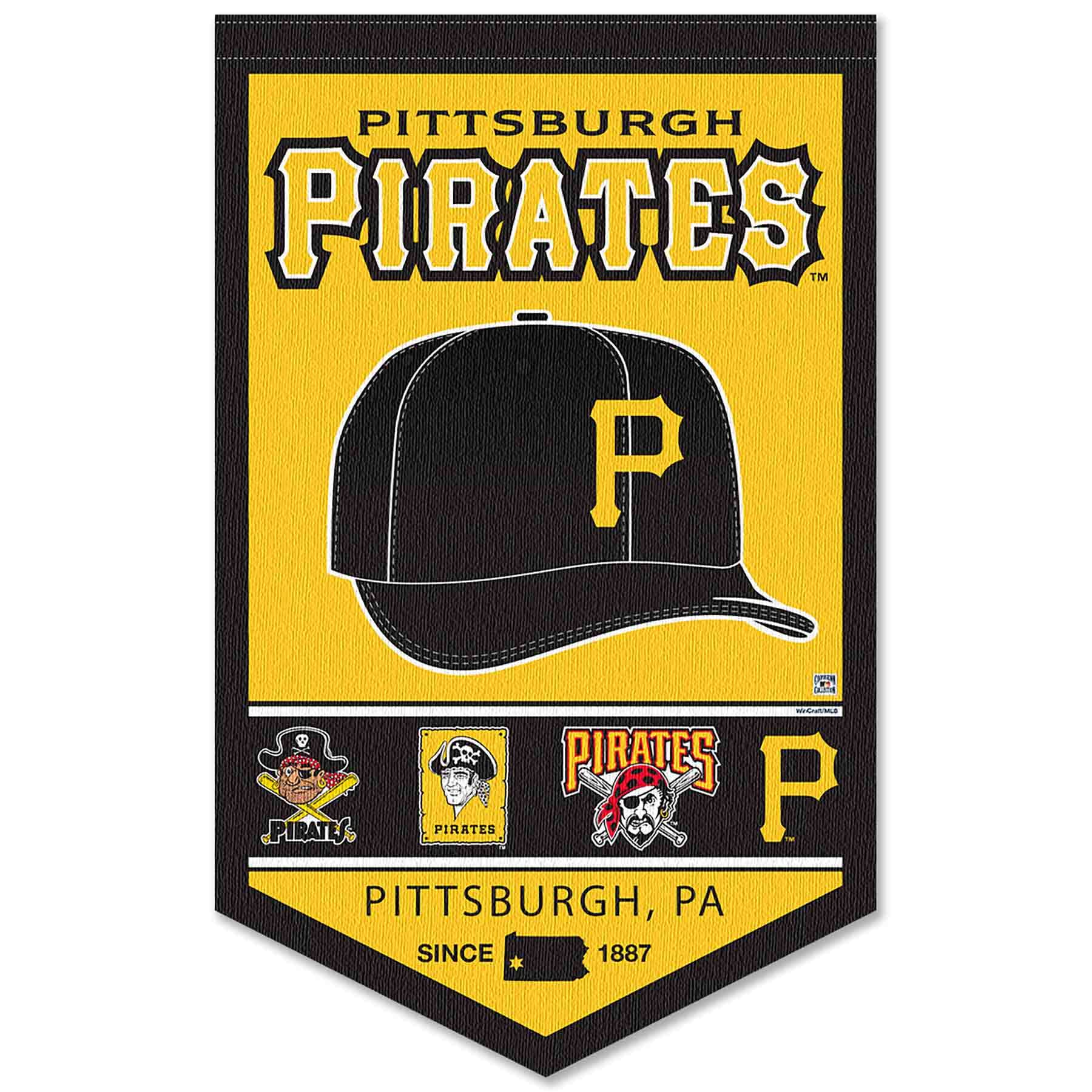 WinCraft Pittsburgh Pirates Heritage History Banner Pennant - Sports Collectibles, Sports Memorabilia, Sports Fan Shop, Sports Gifts