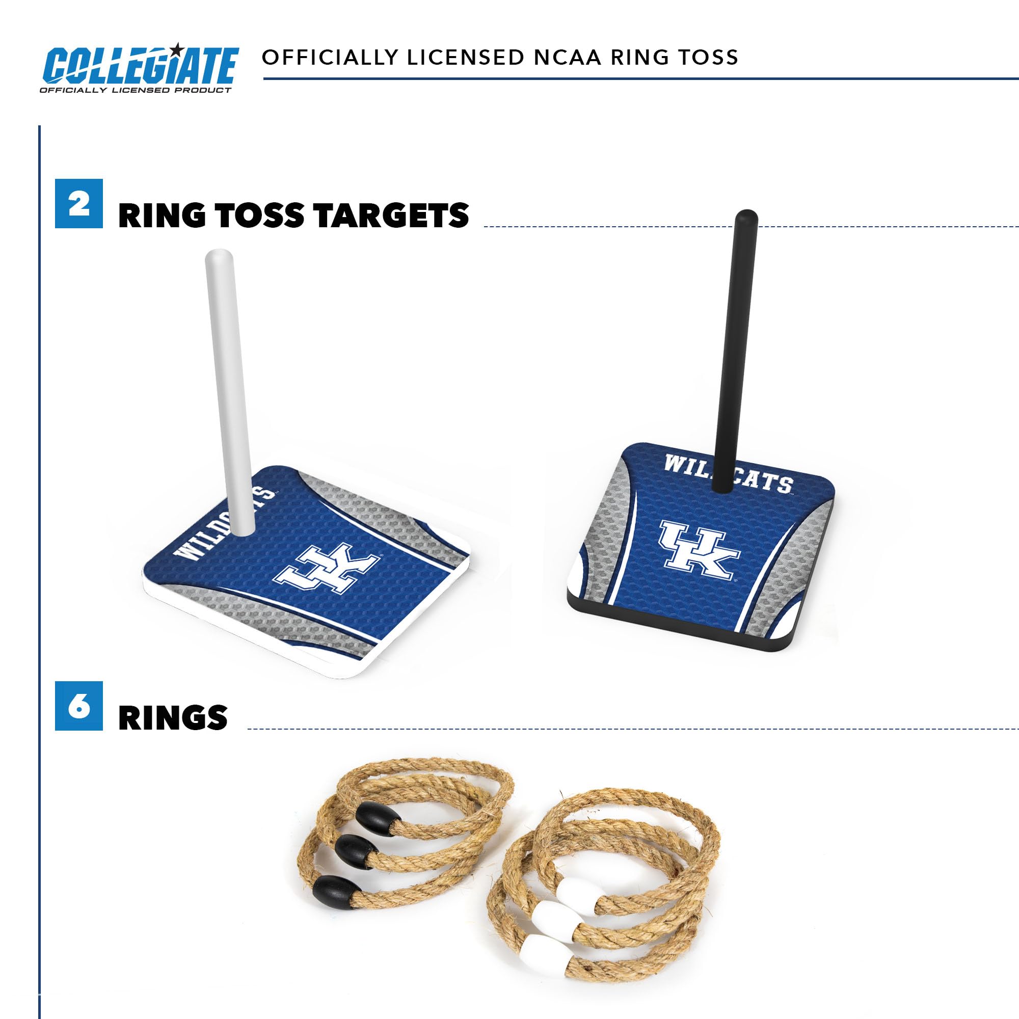 Wild Sports College Quoits Set with Direct Print HD Team Graphics – Tailgate Ring Toss Game – Great Gift for Any NCAA Fan! Ring Toss Family Outdoor Games for The Beach, BBQ, or Tailgate Party - Sports Collectibles, Sports Memorabilia, Sports Fan Shop, Sports Gifts