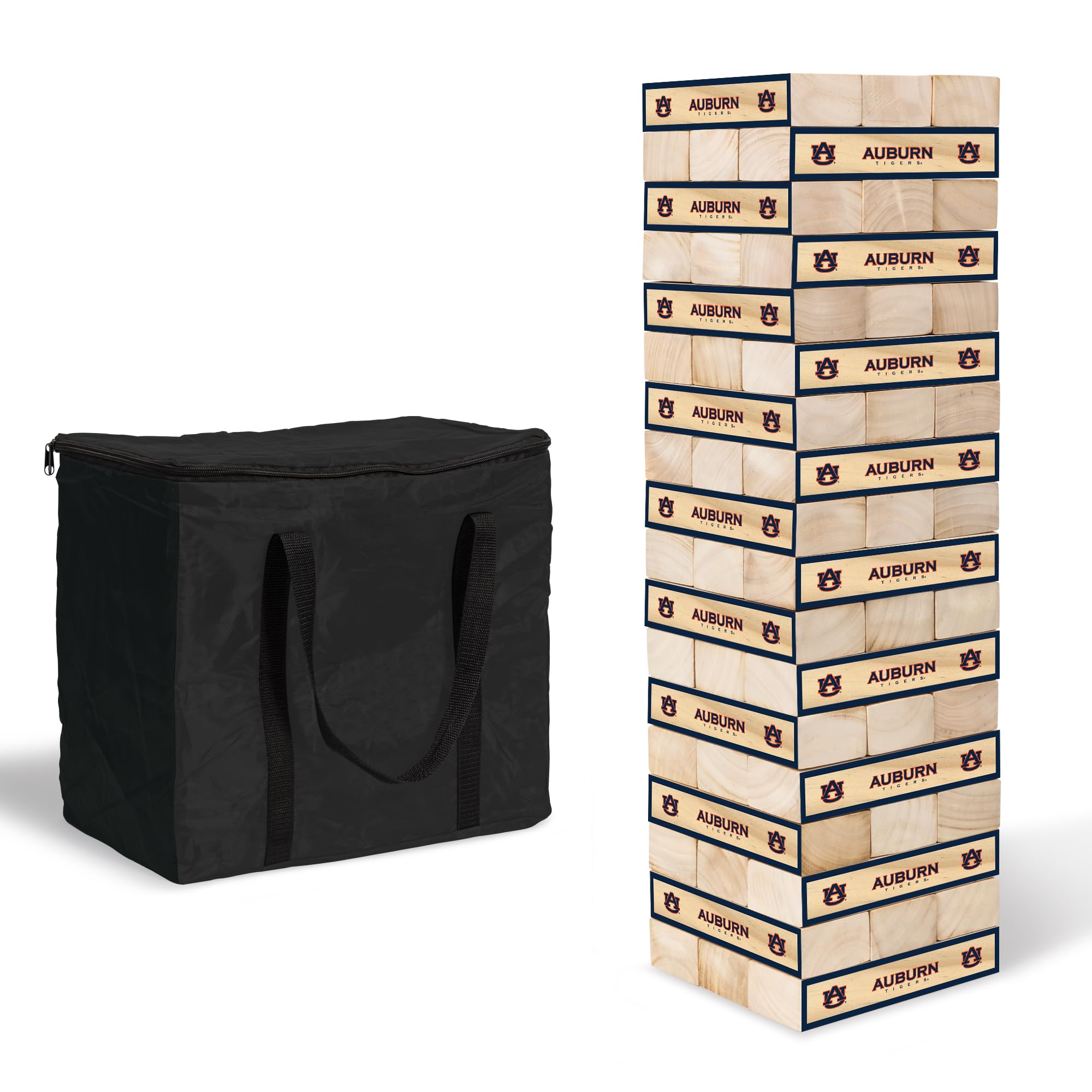 Wild Sports NCAA Auburn Tigers Giant Stacking Wooden Blocks – Tumbling Tower Classic Family Game Stacks Over 5 ft. High – Great Gift for Any College Football Fan! - Sports Collectibles, Sports Memorabilia, Sports Fan Shop, Sports Gifts