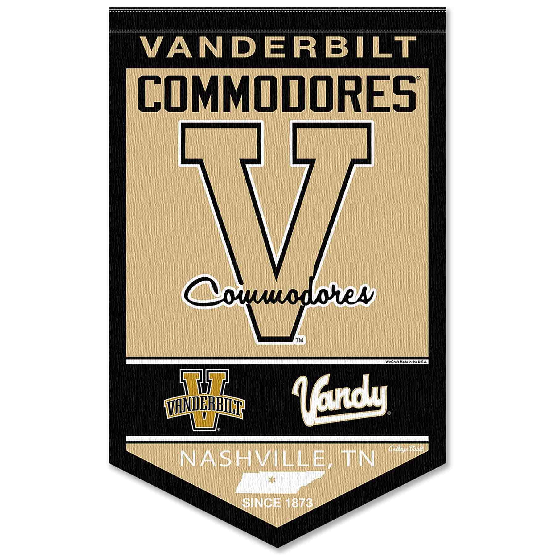 College Flags & Banners Co. Vanderbilt Commodores Heritage History Banner Pennant - Sports Collectibles, Sports Memorabilia, Sports Fan Shop, Sports Gifts