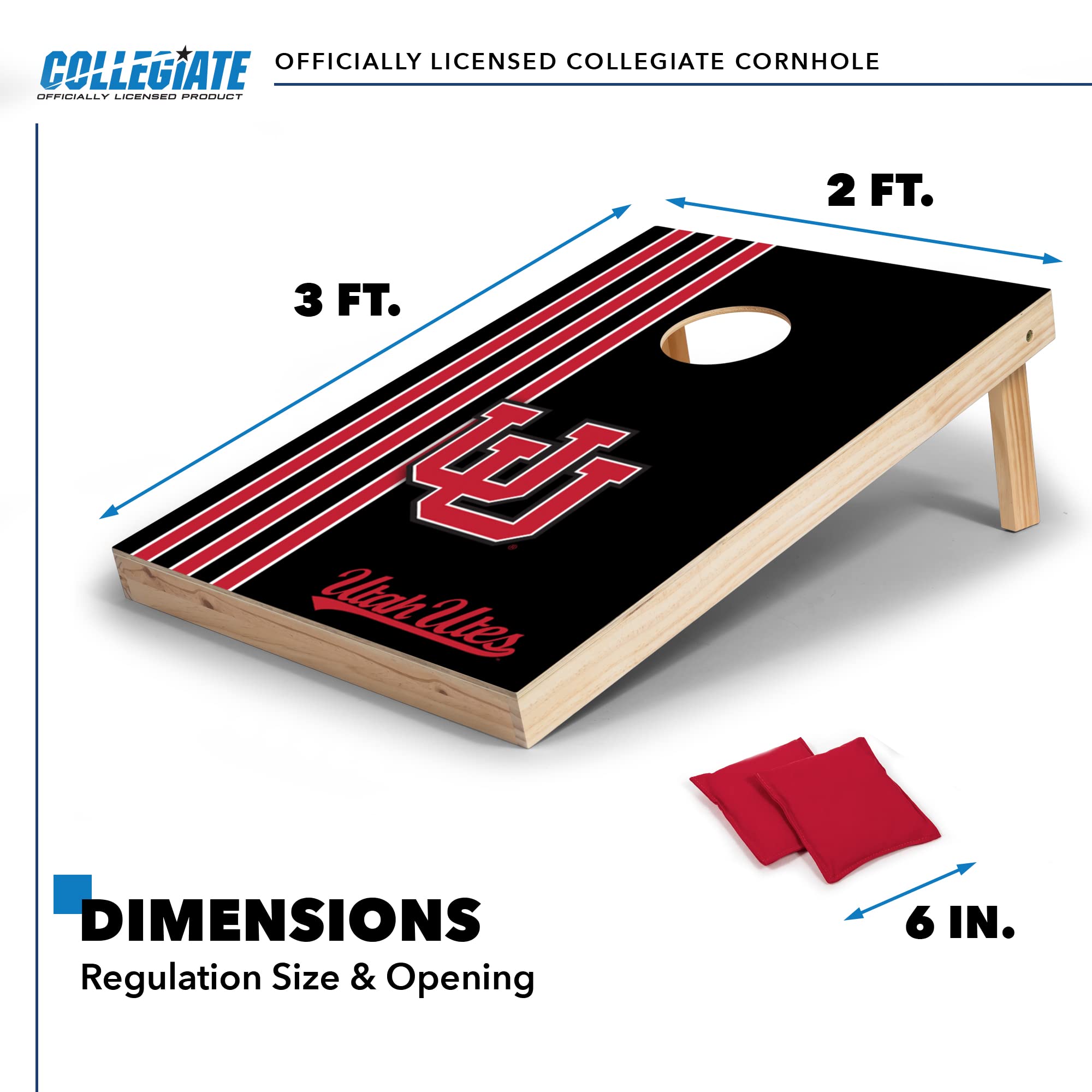 Wild Sports 2' x 3' Set with Direct Print HD Team Graphics – Great Gift for Any NCAA Fan! Bean Bag Toss Family Outdoor Games – Utah Utes - Sports Collectibles, Sports Memorabilia, Sports Fan Shop, Sports Gifts