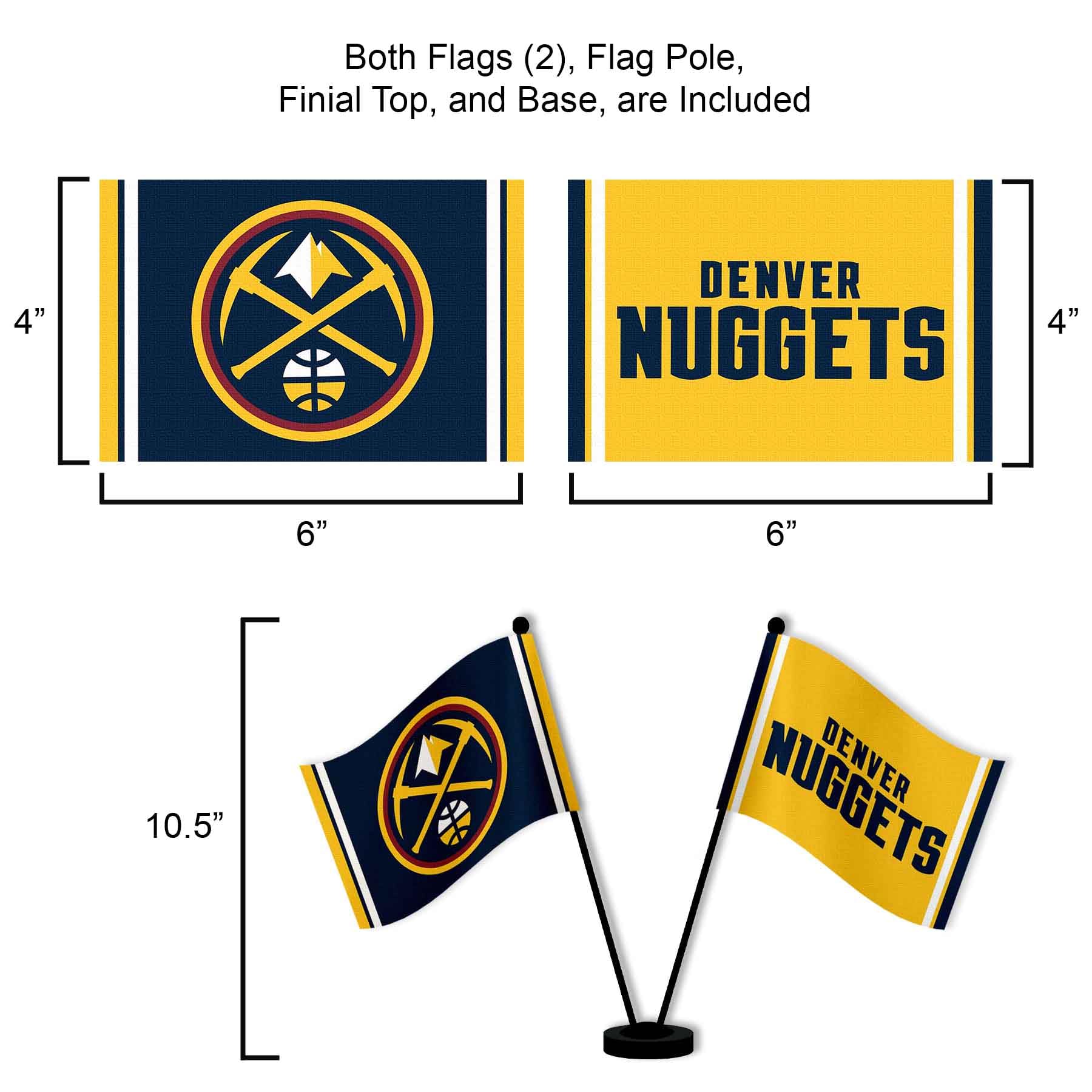 WinCraft Denver Nuggets Desk and Table Top Flags - Sports Collectibles, Sports Memorabilia, Sports Fan Shop, Sports Gifts