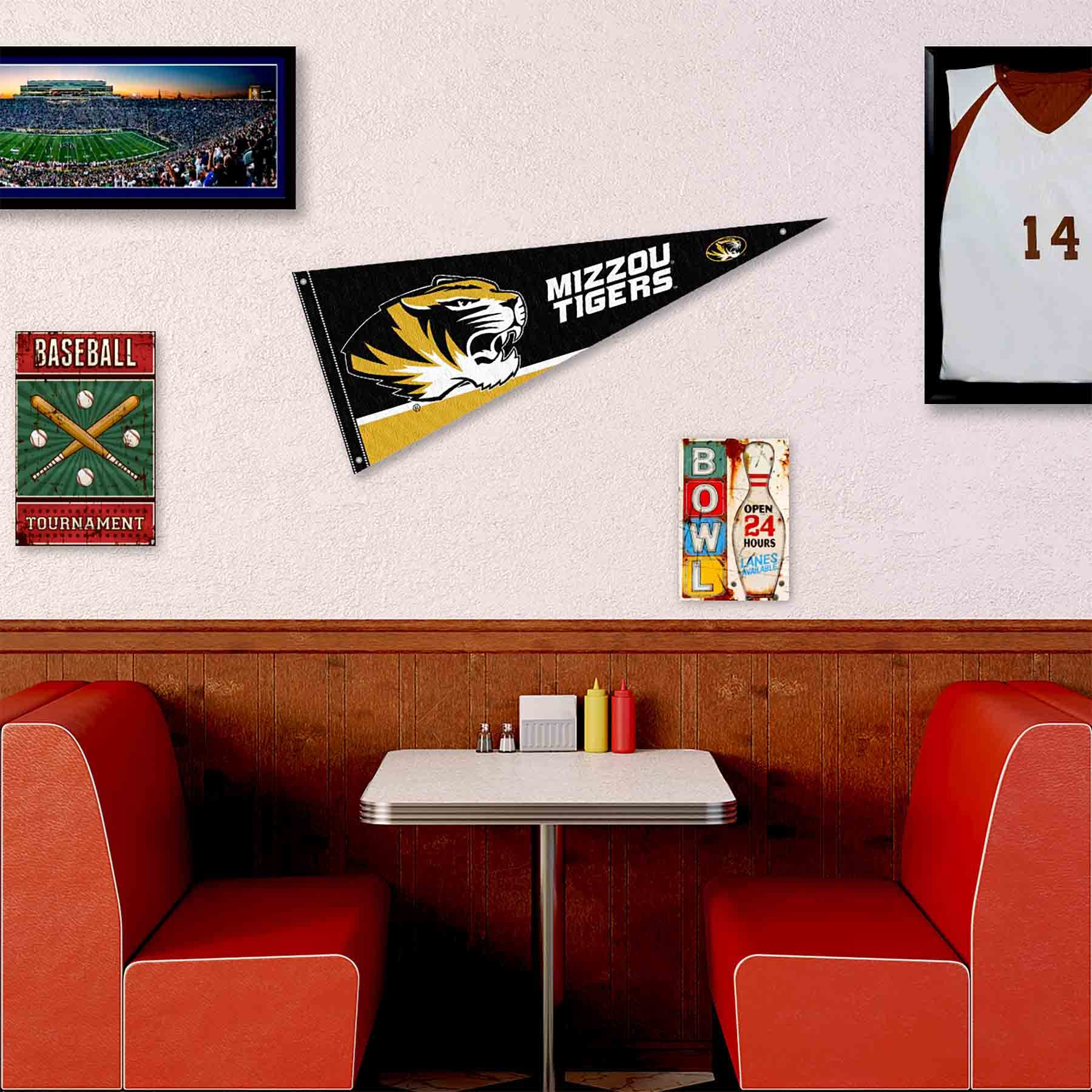College Flags & Banners Co. Missouri Tigers Pennant Flag and Wall Tack Mount Pads - Sports Collectibles, Sports Memorabilia, Sports Fan Shop, Sports Gifts
