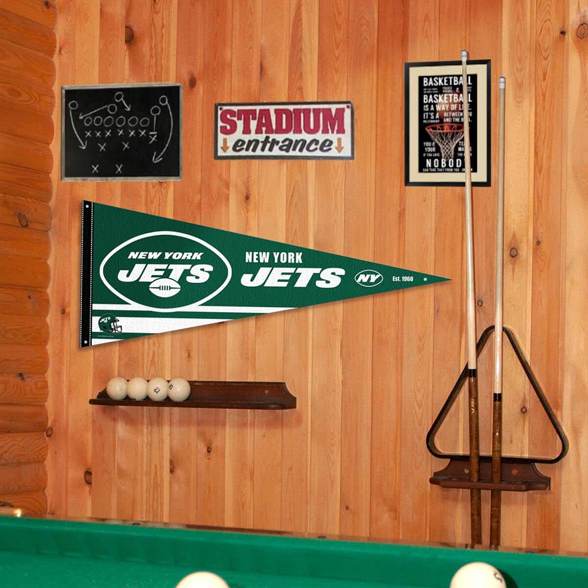 New York Jets Pennant Banner and Wall Tack Pads - Sports Collectibles, Sports Memorabilia, Sports Fan Shop, Sports Gifts