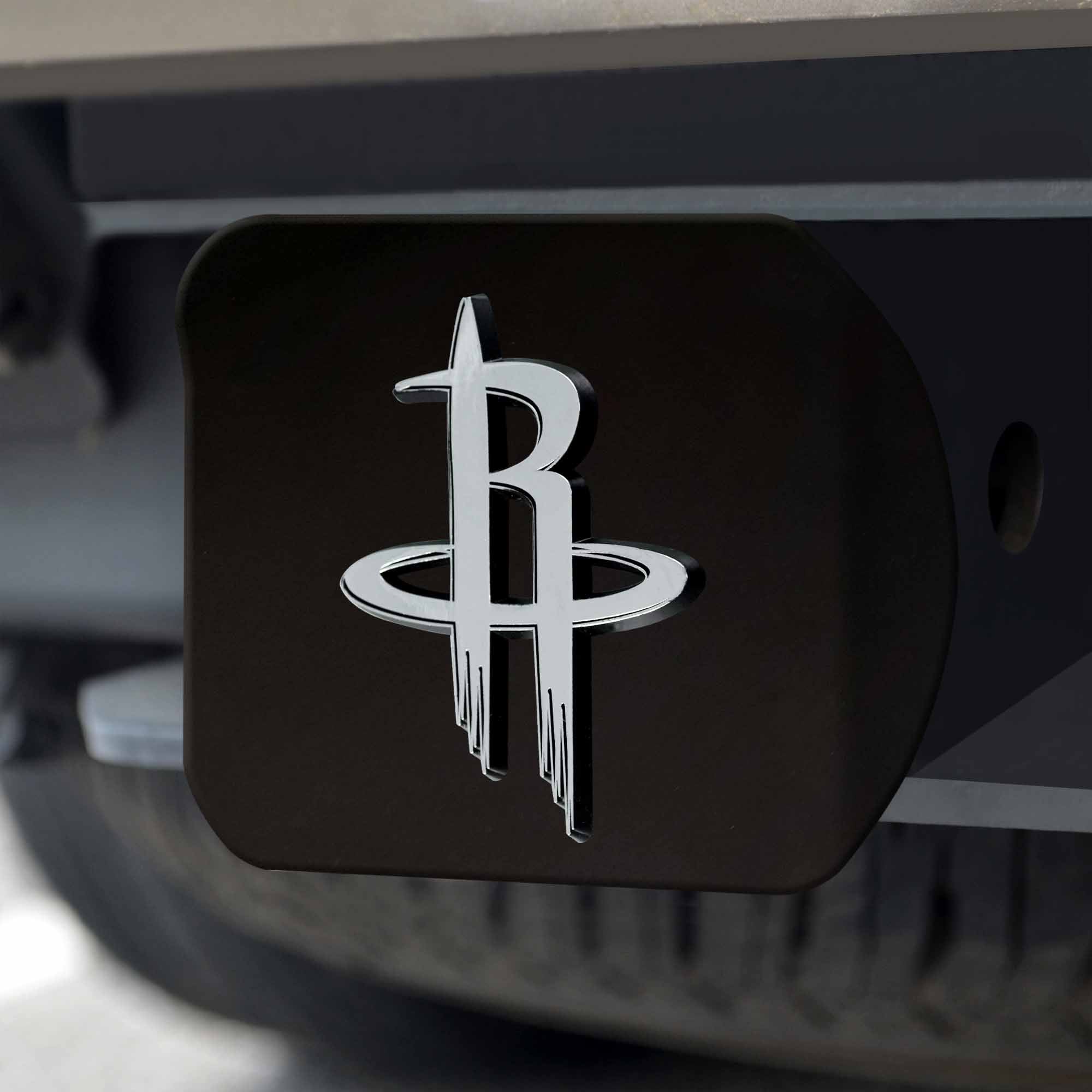 NBA - Houston Rockets Chrome on Black Hitch Cover - Sports Gifts, Sports Memorabilia, Sports Collectibles, Fan Shop