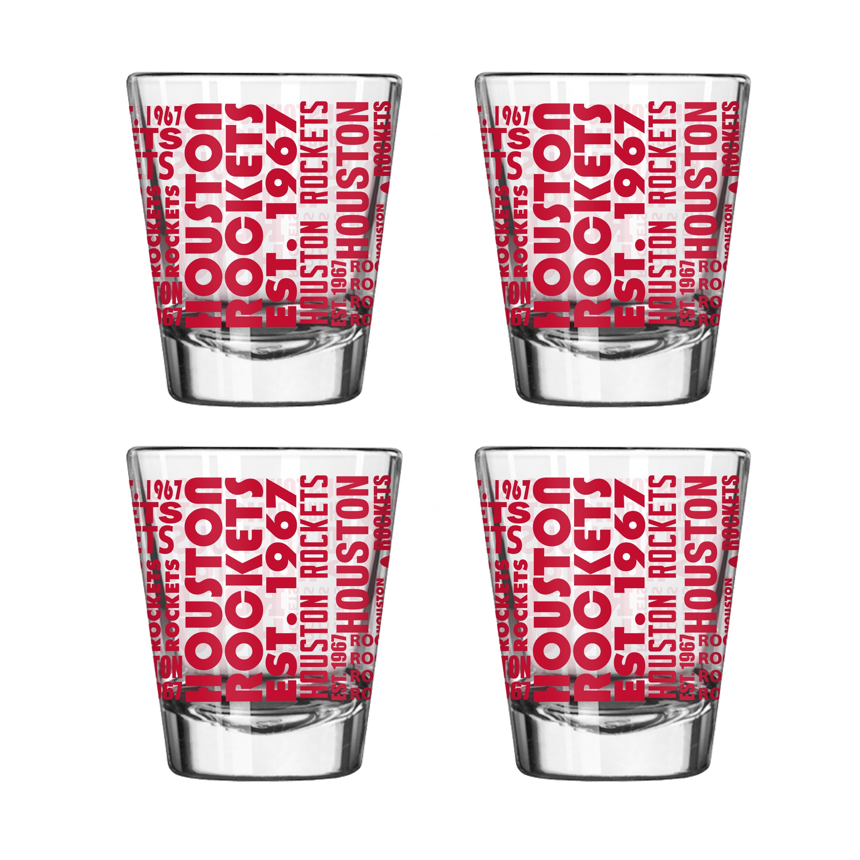 Houston Rockets 4pk Spirit 2oz Shot Glass