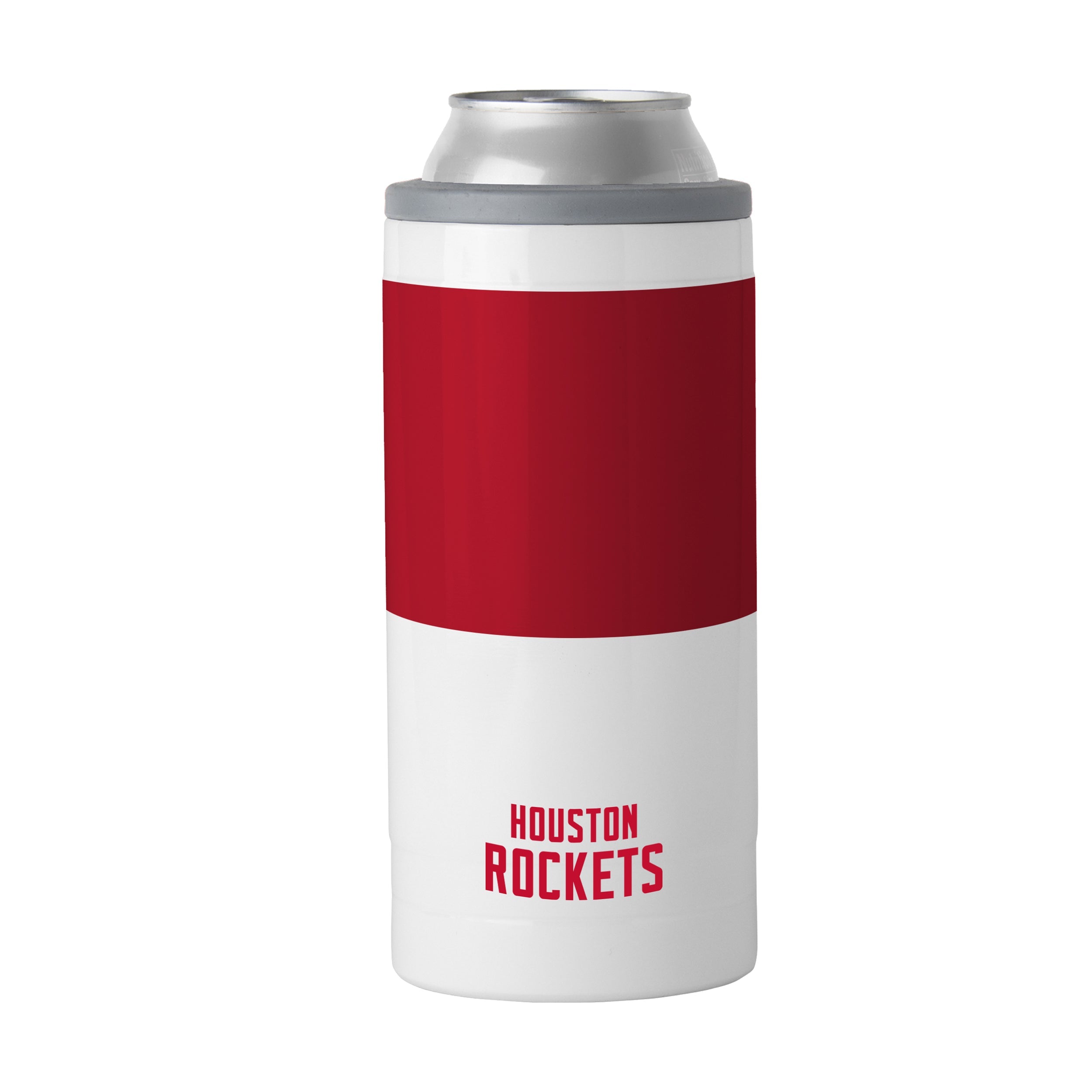 Houston Rockets Colorblock 12oz Slim Can Coolie - Sports Gifts, Sports Memorabilia, Sports Collectibles, Fan Shop