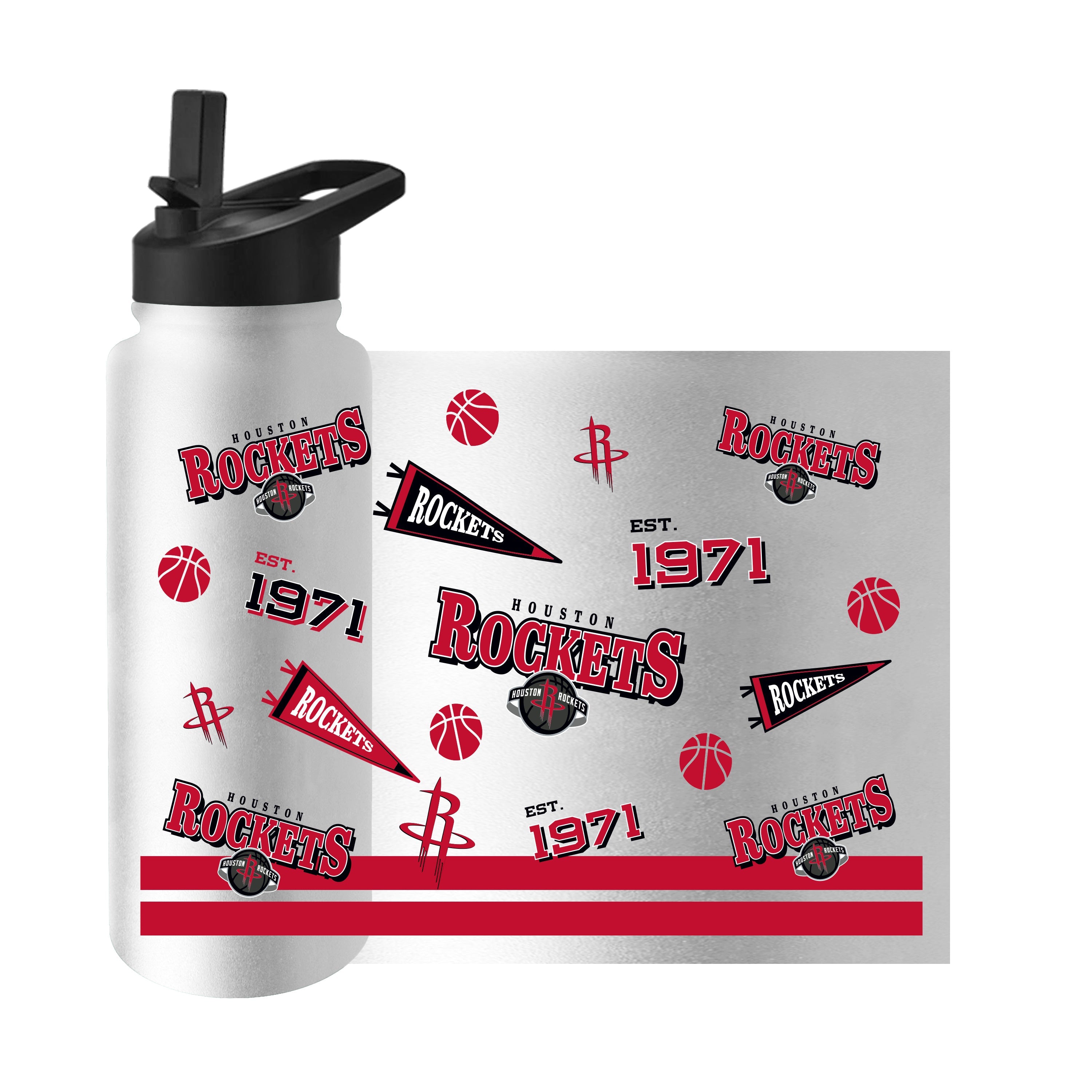 Houston Rockets 34oz Native Quencher Bottle - Sports Gifts, Sports Memorabilia, Sports Collectibles, Fan Shop