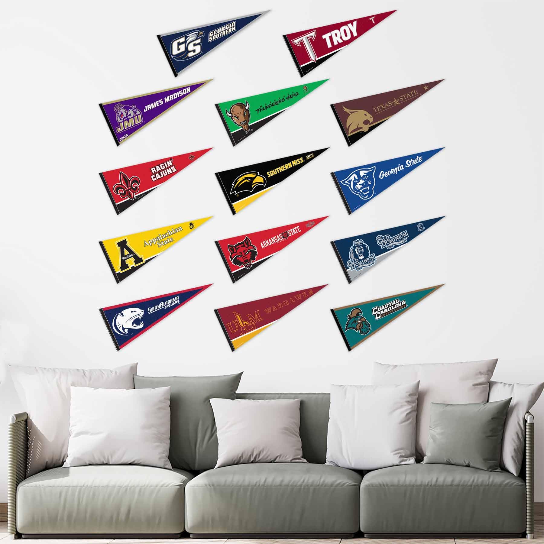 Sun Belt Conference College Pennant Set - Sports Collectibles, Sports Memorabilia, Sports Fan Shop, Sports Gifts
