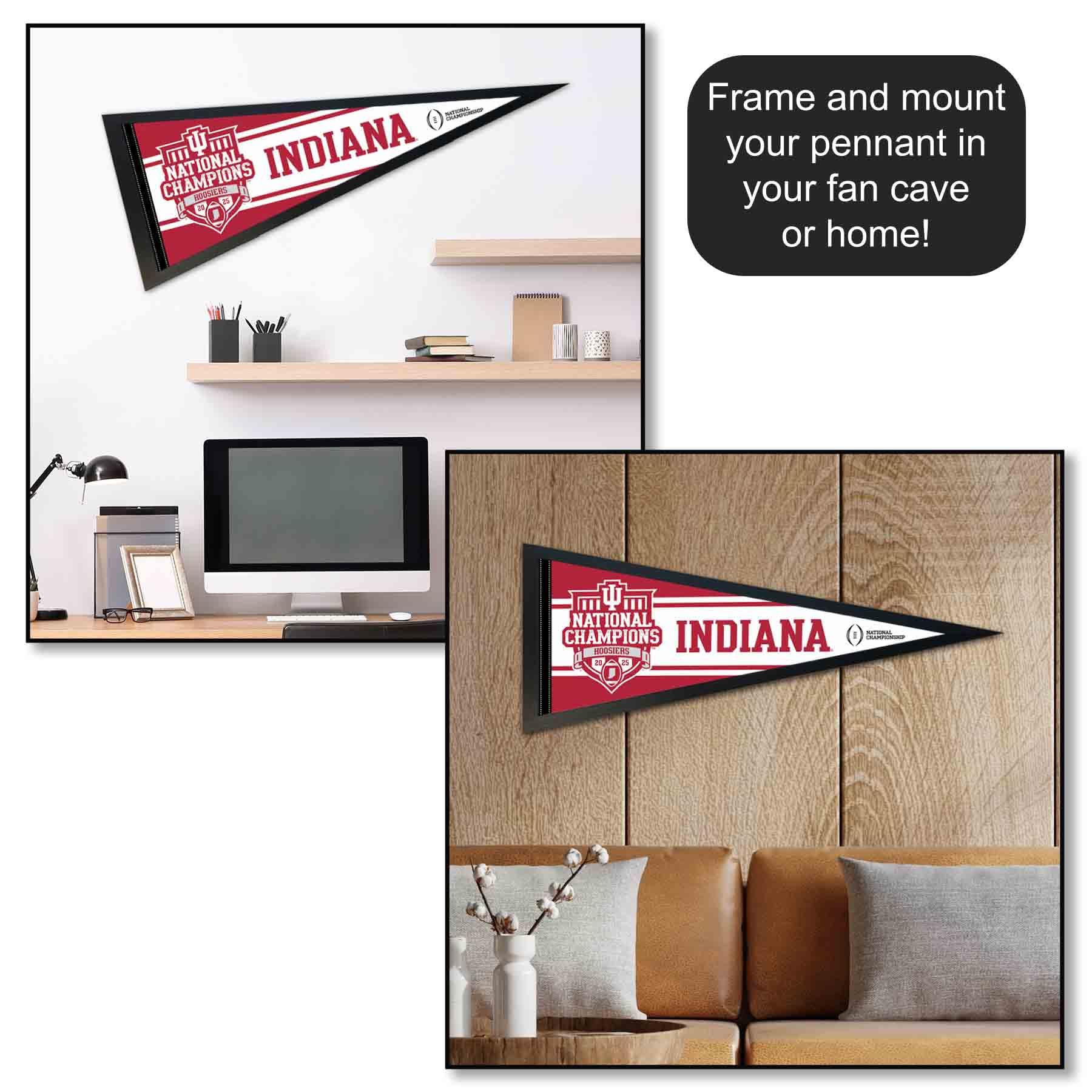 Indiana Hoosiers 2025 College Football National Champions Pennant Flag - Sports Gifts, Sports Memorabilia, Sports Collectibles, Fan Shop