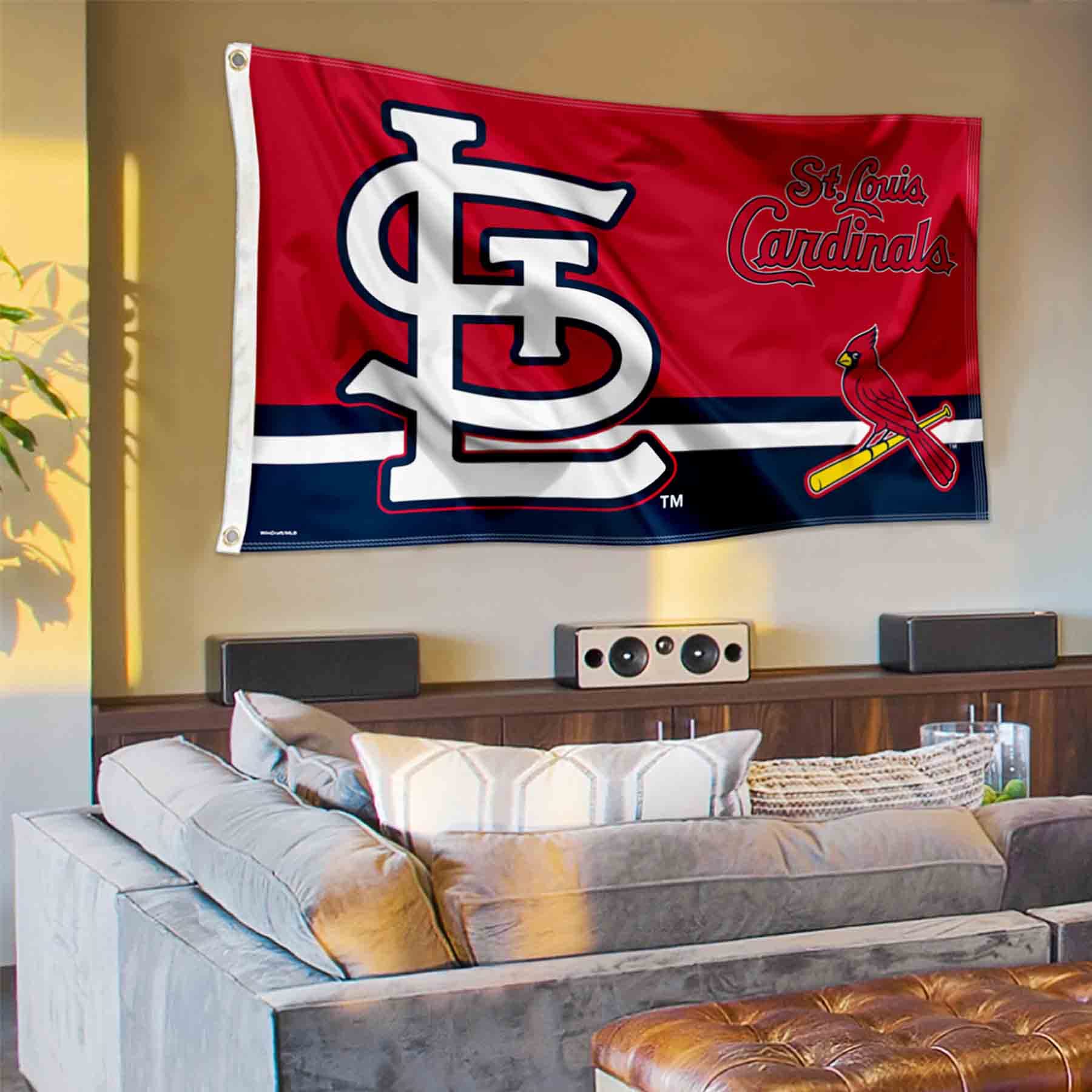 WinCraft St. Louis Cardinals Logo Insignia 3x5 Foot Grommet Banner Flag - Sports Collectibles, Sports Memorabilia, Sports Fan Shop, Sports Gifts