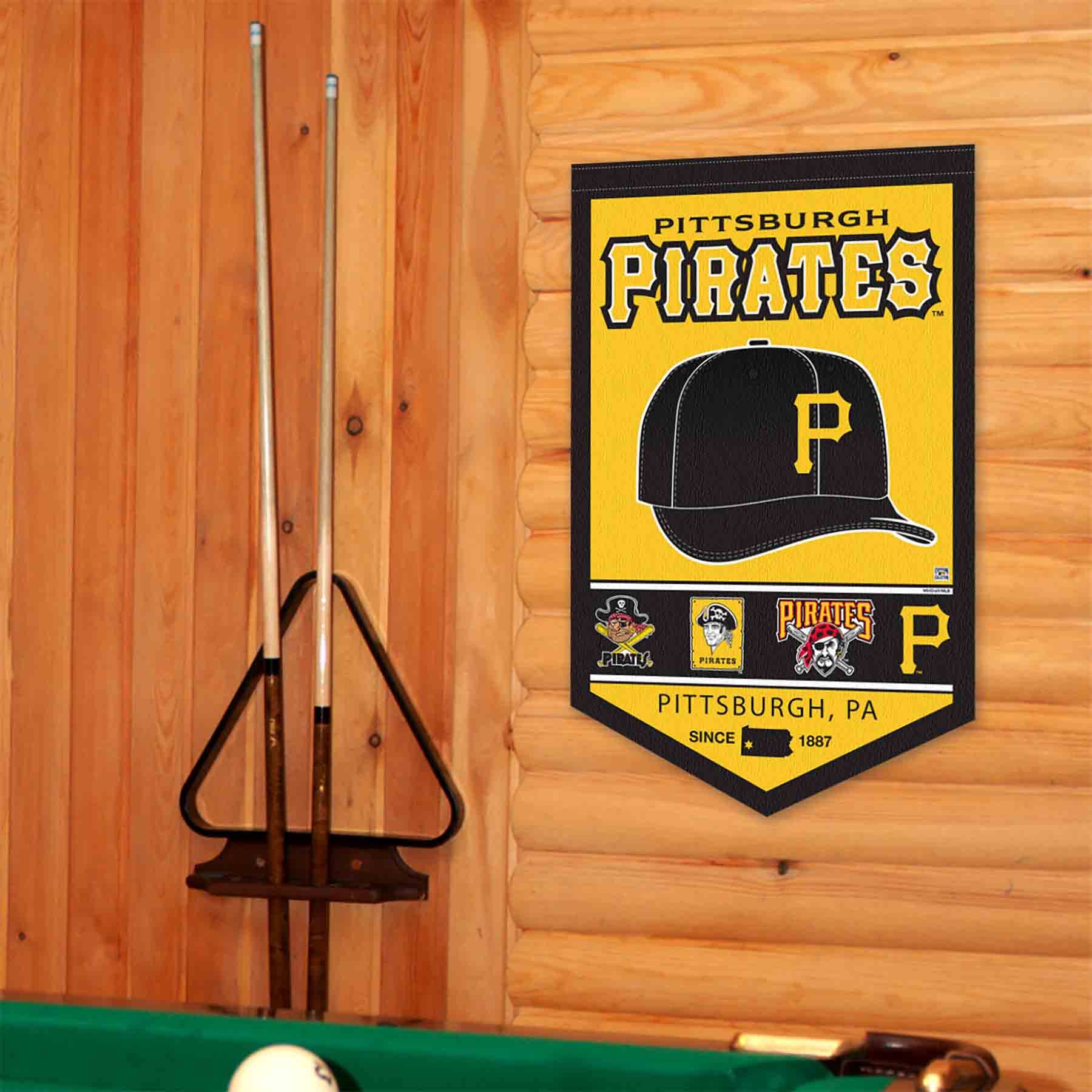 WinCraft Pittsburgh Pirates Heritage History Banner Pennant - Sports Collectibles, Sports Memorabilia, Sports Fan Shop, Sports Gifts