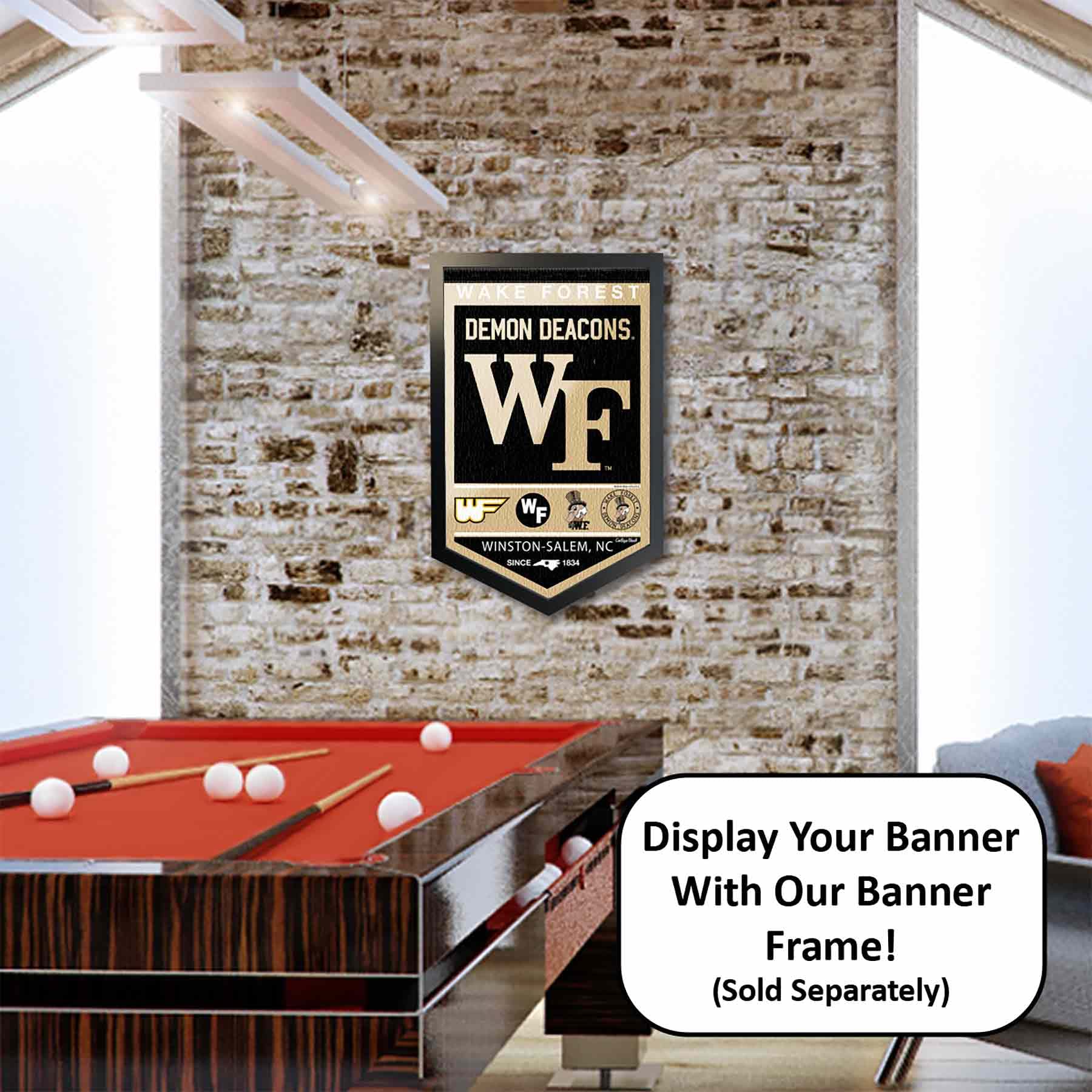 College Flags & Banners Co. Wake Forest Demon Deacons Heritage History Banner Pennant - Sports Collectibles, Sports Memorabilia, Sports Fan Shop, Sports Gifts