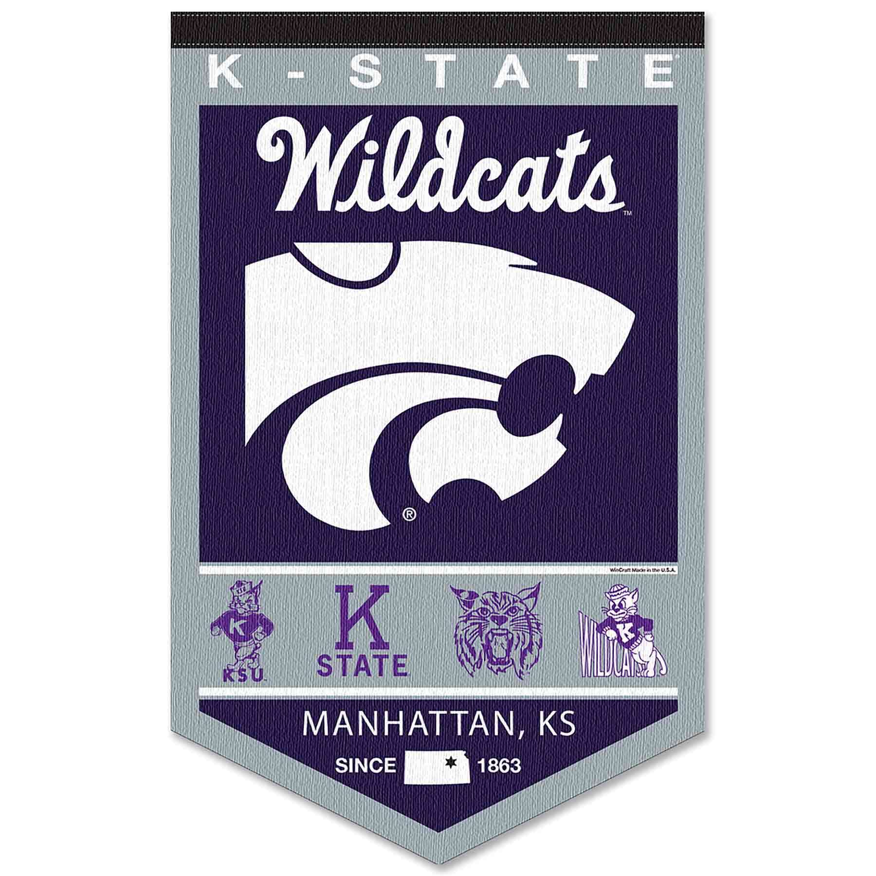 College Flags & Banners Co. Kansas State Wildcats Heritage History Banner Pennant - Sports Collectibles, Sports Memorabilia, Sports Fan Shop, Sports Gifts