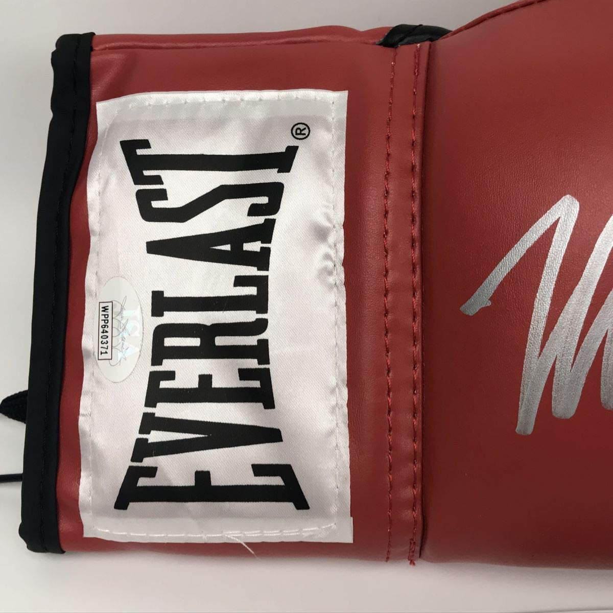Autographed/Signed Mike Tyson Red Everlast Boxing Glove JSA COA
