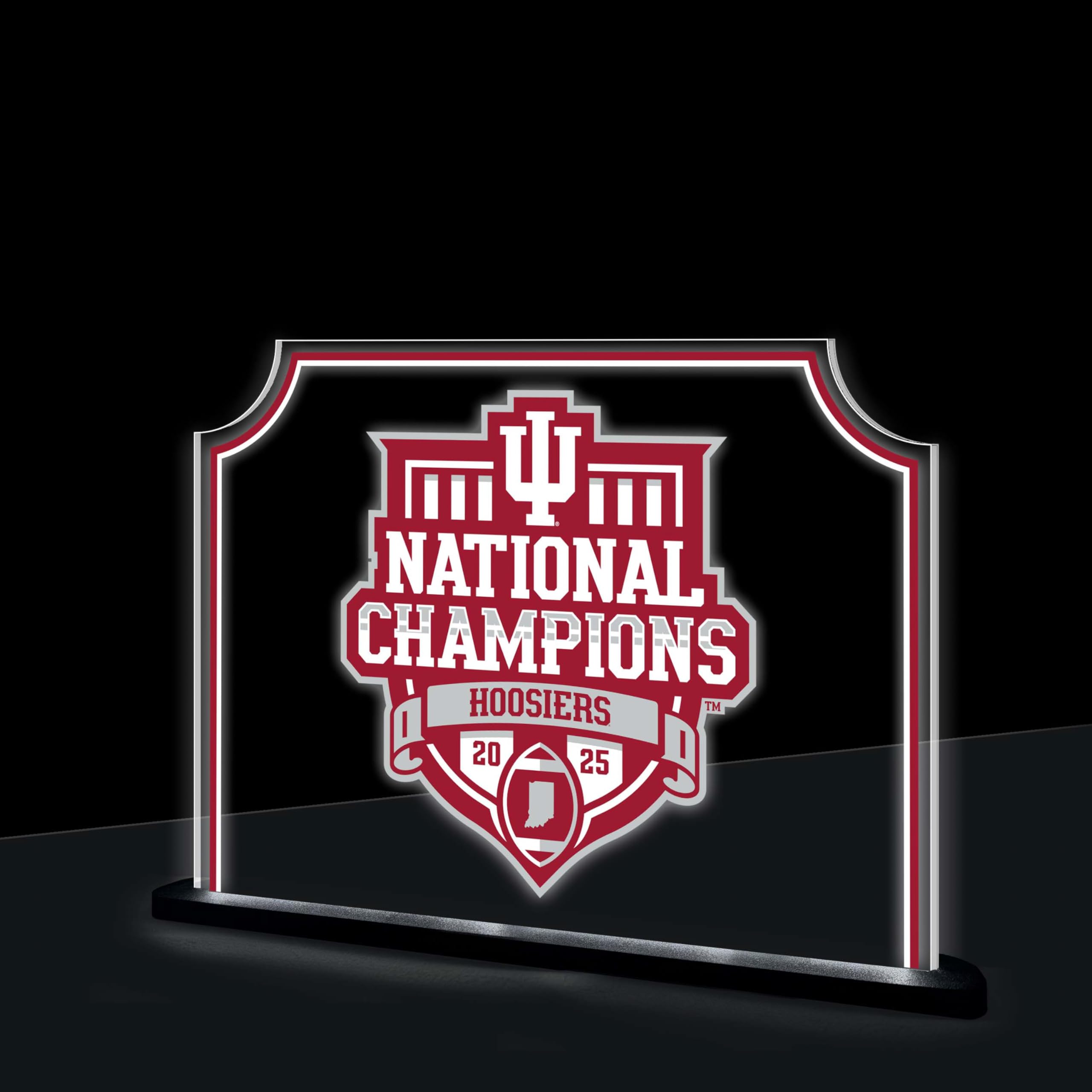 NCAA Indiana University Tabletop LED Light Signs, CFP National Champions 2025-26, Free-Standing Desk Night Light Lamp for Home, Office, Man Cave, Christmas Gift for Men, Women, Made in USA - Sports Gifts, Sports Memorabilia, Sports Collectibles, Fan Shop