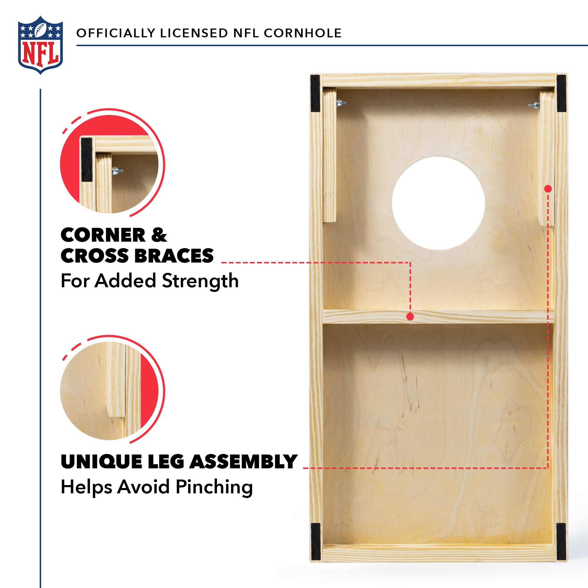 Wild Sports NFL Football Dallas Cowboys 1' x 2' Travel Size Solid Wood Cornhole Set with Direct Print HD Team Graphics – Great Gift for Any Sports Fan! Bean Bag Toss Family Games for Outdoor Play - Sports Collectibles, Sports Memorabilia, Sports Fan Shop, Sports Gifts