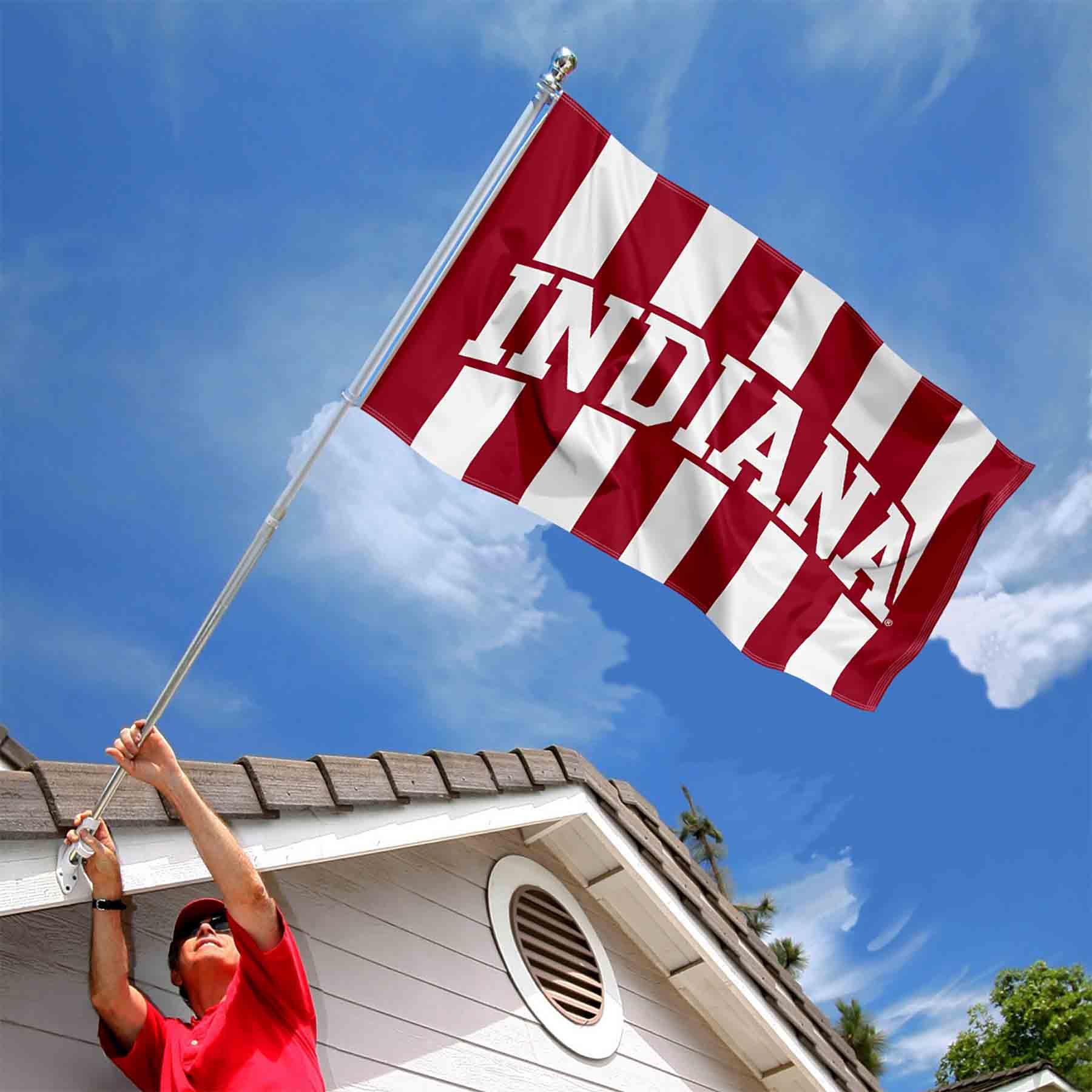Indiana Hoosiers Stripes Large Grommet Banner Flag - Sports Collectibles, Sports Memorabilia, Sports Fan Shop, Sports Gifts