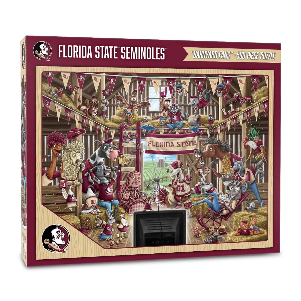 YouTheFan NCAA Florida State Seminoles Barnyard Fans 500pc Puzzle - Sports Collectibles, Sports Memorabilia, Sports Fan Shop, Sports Gifts