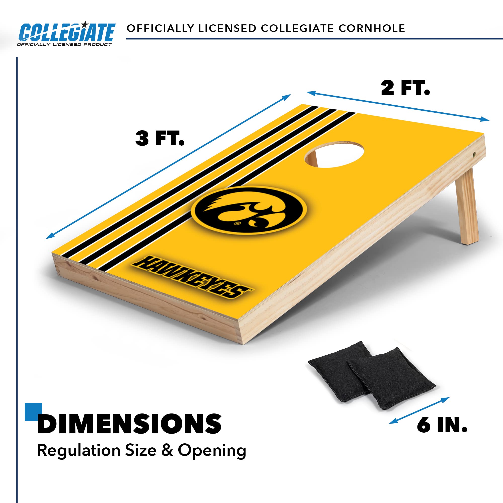 Wild Sports 2' x 3' Set with Direct Print HD Team Graphics – Great Gift for Any NCAA Fan! Bean Bag Toss Family Outdoor Games – Hawkeyes - Sports Collectibles, Sports Memorabilia, Sports Fan Shop, Sports Gifts