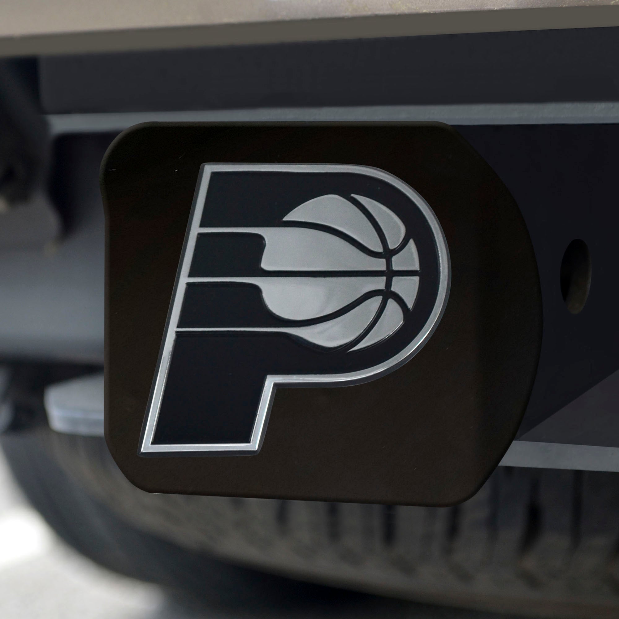 NBA - Indiana Pacers Chrome on Black Hitch Cover - Sports Gifts, Sports Memorabilia, Sports Collectibles, Fan Shop