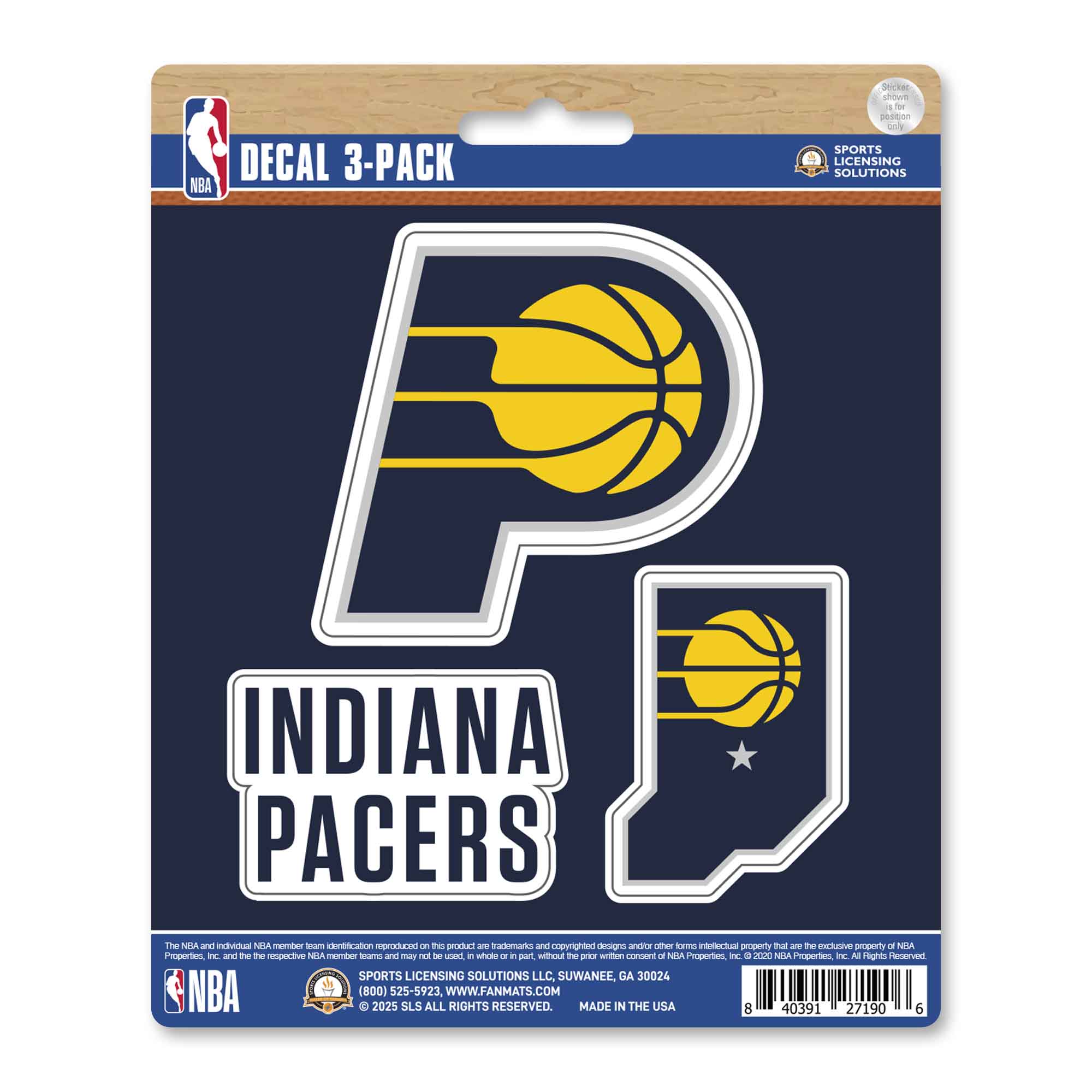 NBA - Indiana Pacers Decal 3-pk