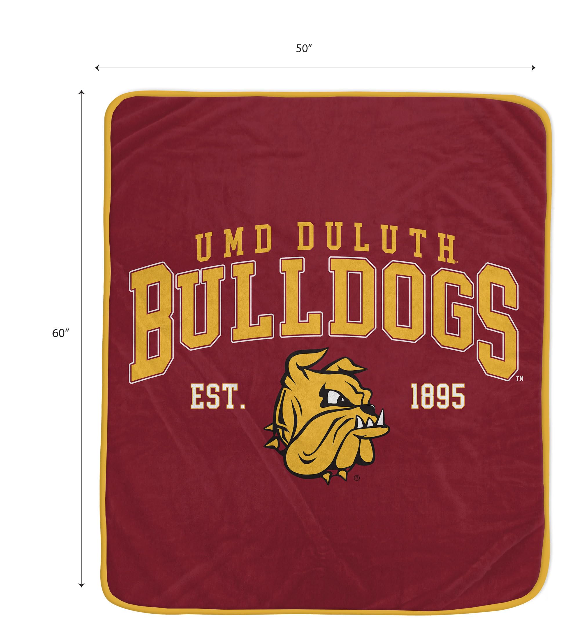 NCAA Minnesota Duluth, University of Vintage Arch Block Ultra Soft Blanket - Sports Gifts, Sports Memorabilia, Sports Collectibles, Fan Shop