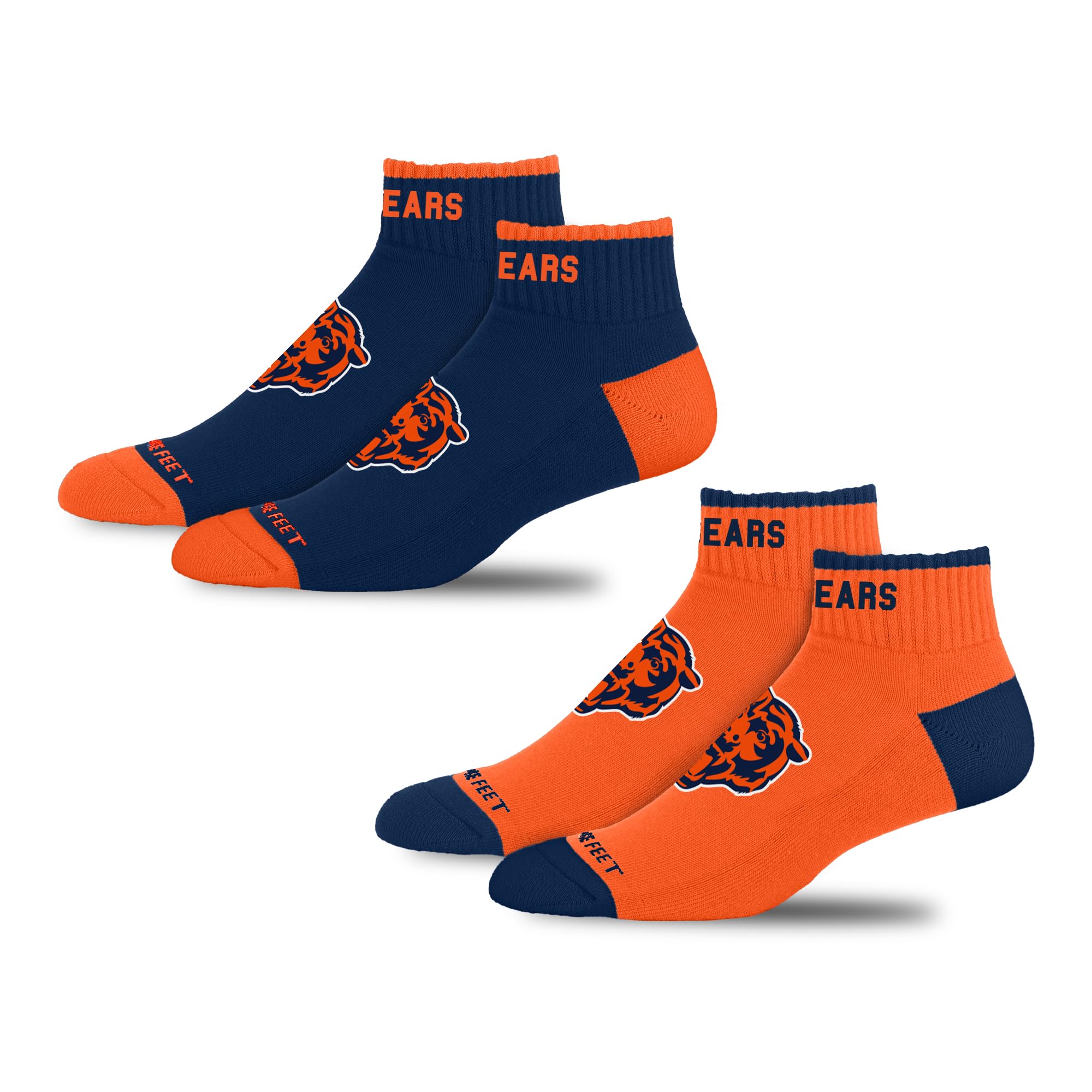 For Bare Feet NFL CHICAGO BEARS Front and Center 2 Pack Team Colors Large - Sports Gifts, Sports Memorabilia, Sports Collectibles, Fan Shop