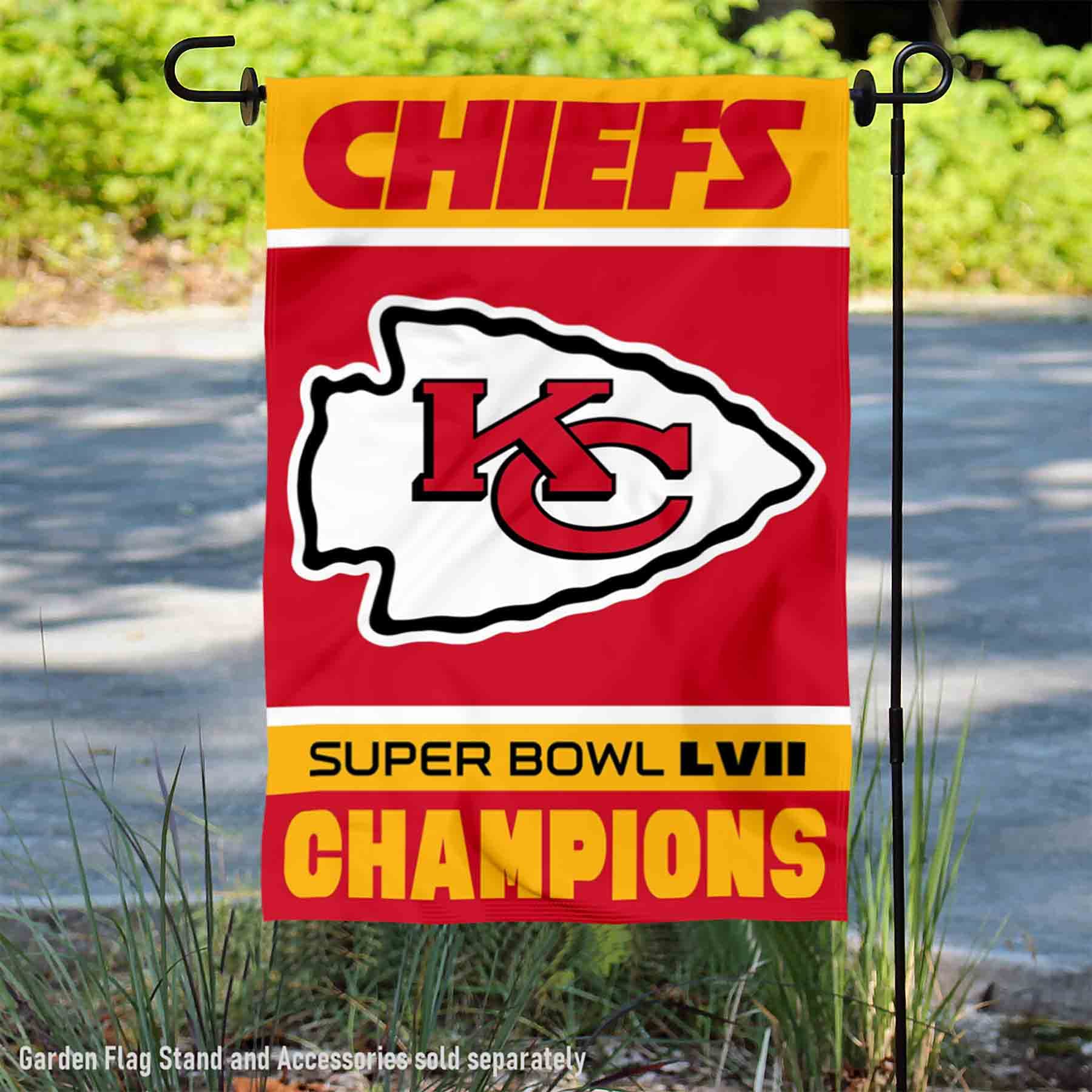 WinCraft Kansas City Chiefs Super Bowl Champions 2023 2022 LVII Double Sided Garden Banner Flag - Sports Collectibles, Sports Memorabilia, Sports Fan Shop, Sports Gifts