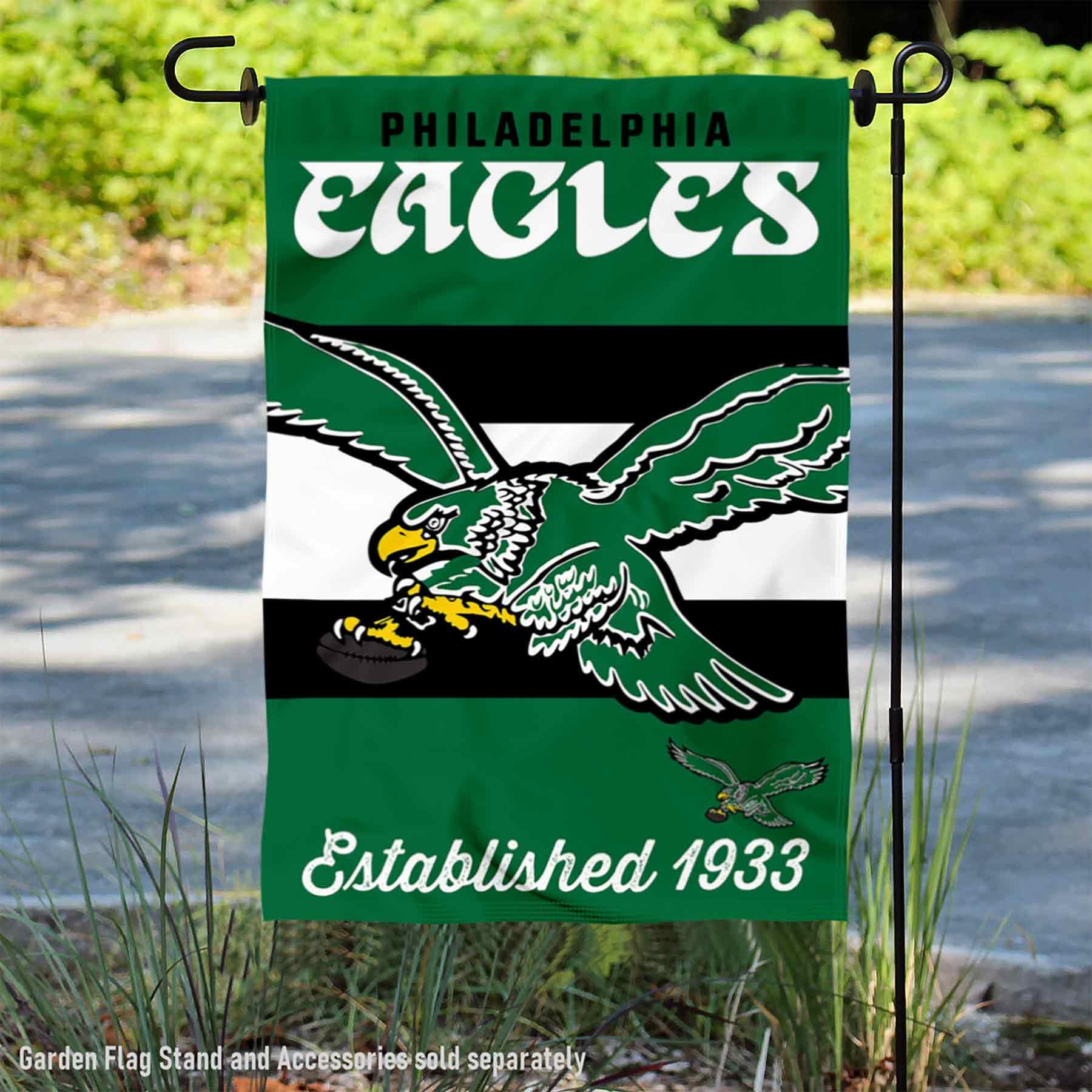 WinCraft Philadelphia Eagles Retro Vintage Throwback Double Sided Garden Flag - Sports Collectibles, Sports Memorabilia, Sports Fan Shop, Sports Gifts
