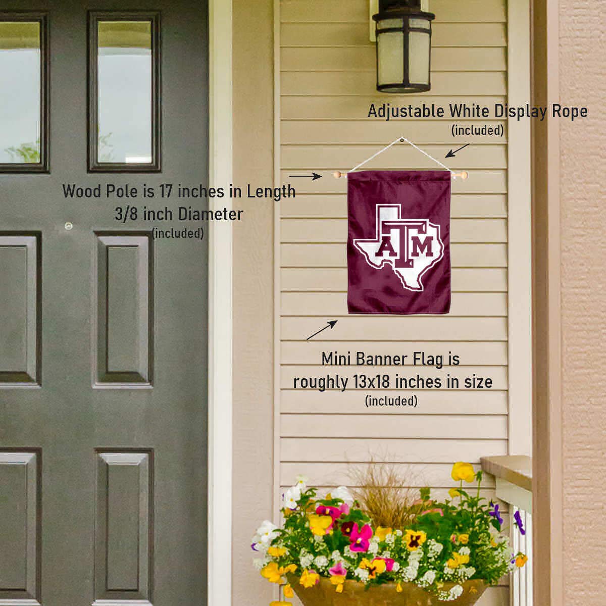 Texas A&M Aggies Lone Star Banner for Windows Doors and Walls - Sports Collectibles, Sports Memorabilia, Sports Fan Shop, Sports Gifts