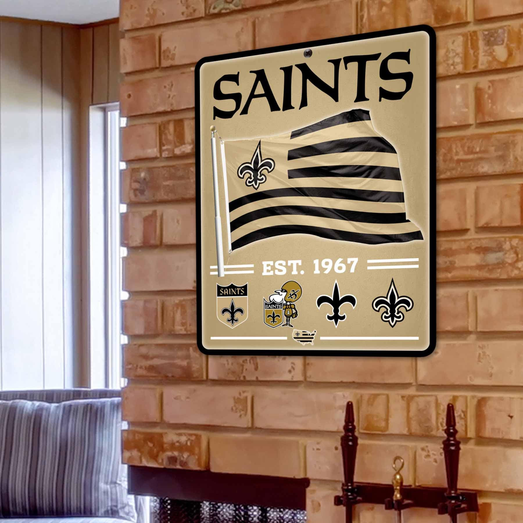 WinCraft New Orleans Saints Americana Banner Flag Sign - Sports Collectibles, Sports Memorabilia, Sports Fan Shop, Sports Gifts