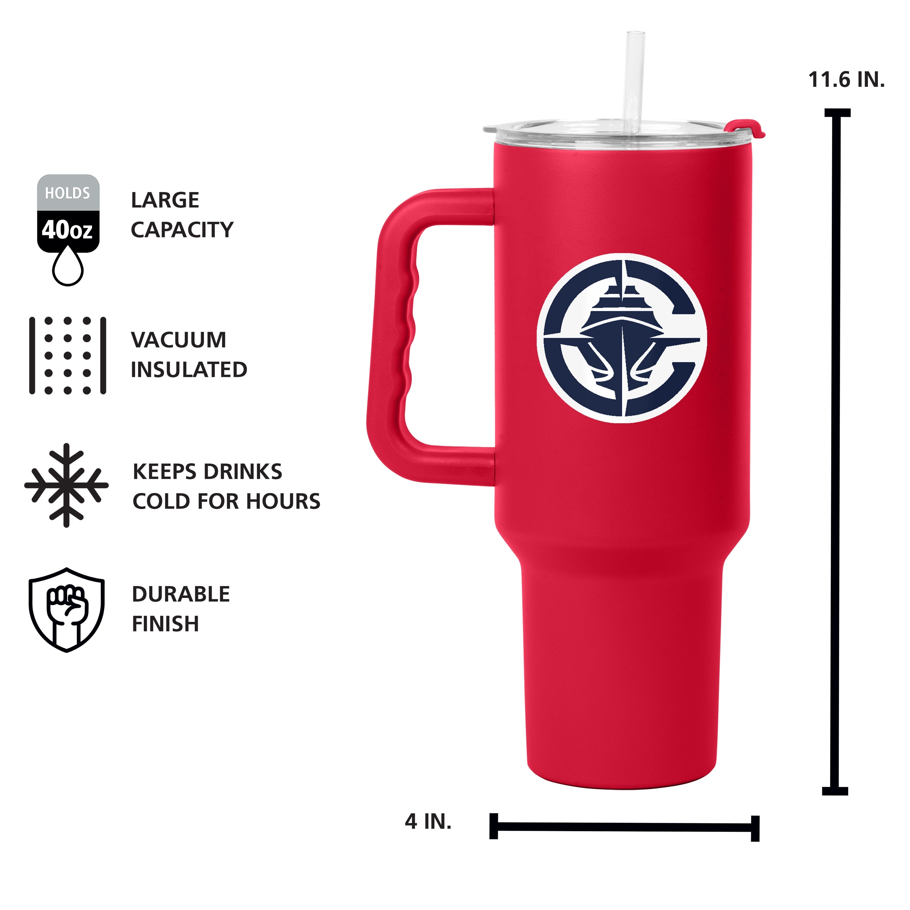 LA Clippers 40oz Flipside Powder Coat Tumbler - Sports Gifts, Sports Memorabilia, Sports Collectibles, Fan Shop