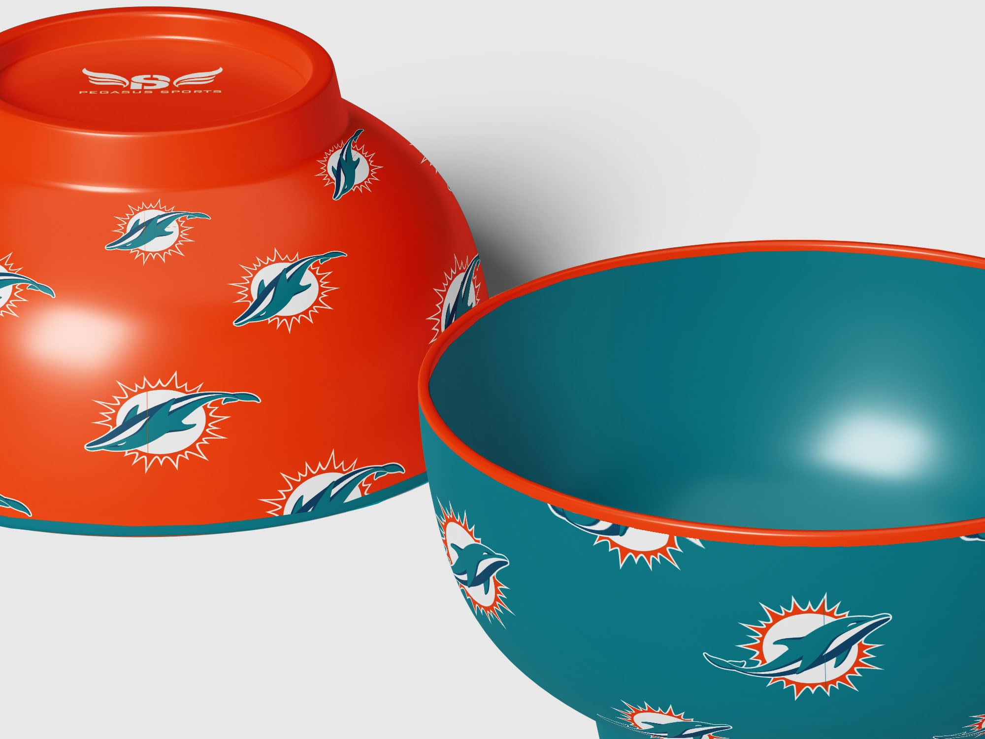 Pegasus Sports NFL Miami Dolphins Home and Away 2 Pack Serving Bowls - Sports Gifts, Sports Memorabilia, Sports Collectibles, Fan Shop