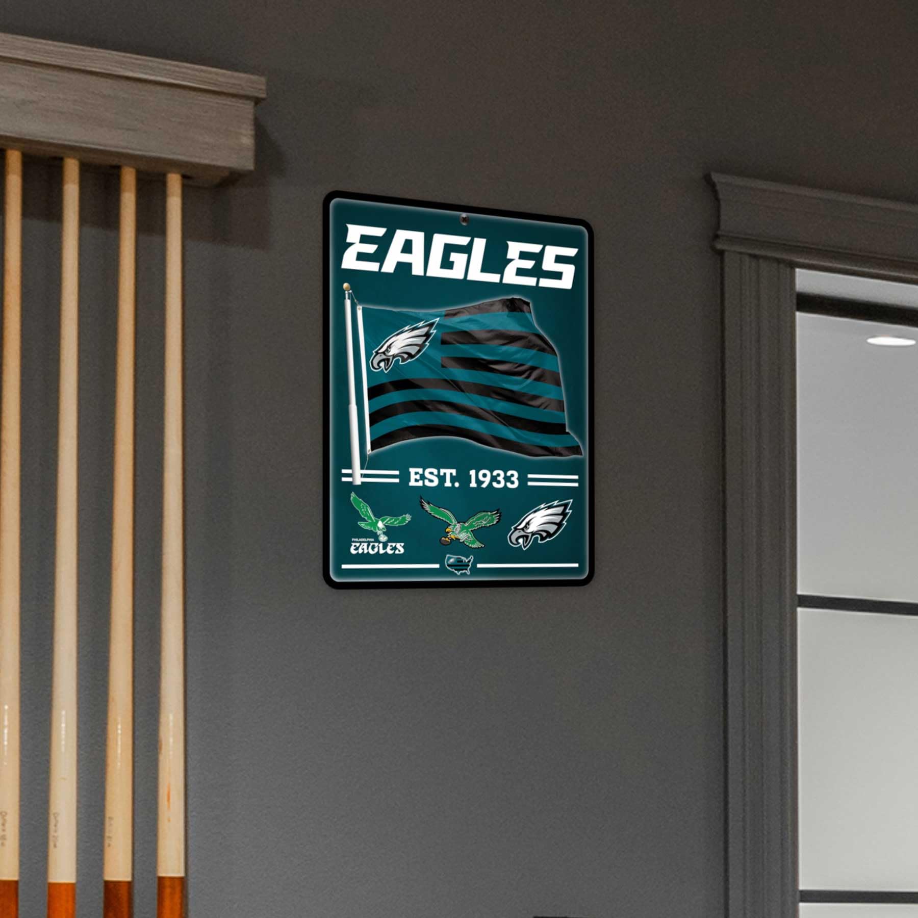 WinCraft Philadelphia Eagles Americana Banner Flag Sign - Sports Collectibles, Sports Memorabilia, Sports Fan Shop, Sports Gifts