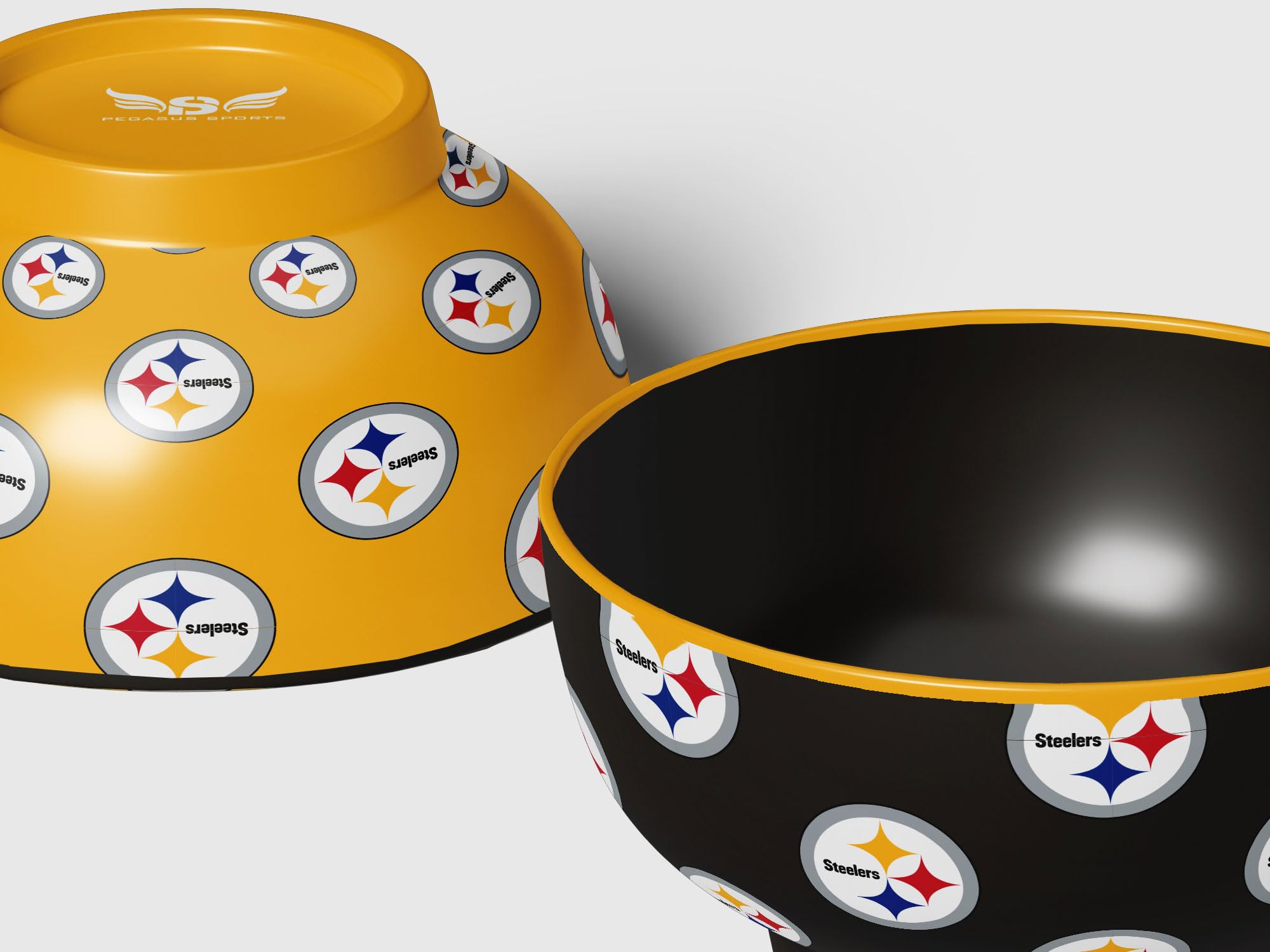 Pegasus Sports NFL Pittsburgh Steelers Home and Away 2 Pack Serving Bowls - Sports Gifts, Sports Memorabilia, Sports Collectibles, Fan Shop