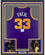 Framed Autographed/Signed Shaquille Shaq O'Neal 35x39 LSU Purple Basketball Jersey Beckett BAS COA